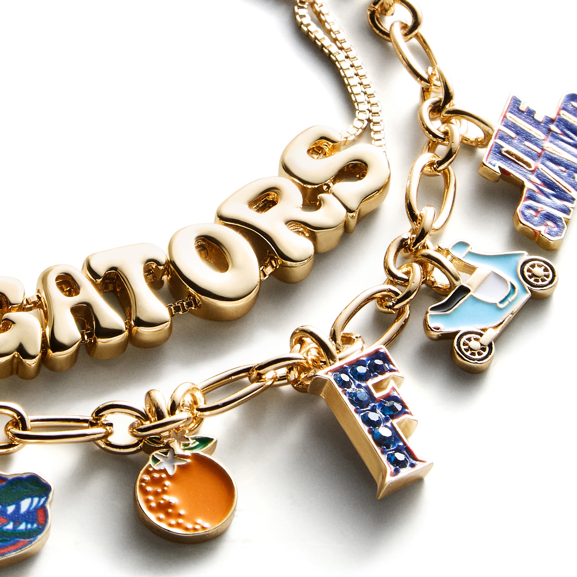 Ensemble de deux bracelets délicats à breloques et slogan BaubleBar Florida Gators