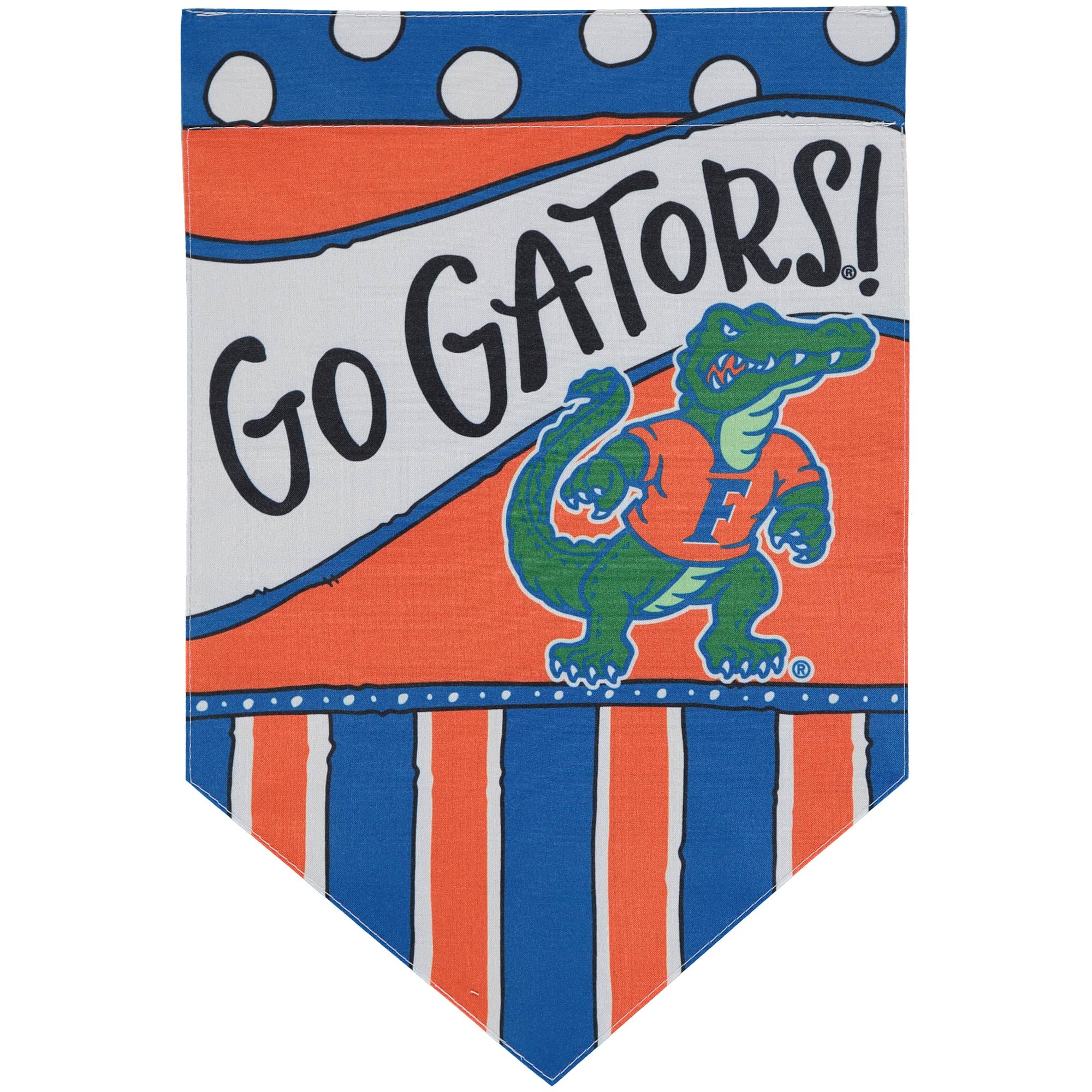 Drapeau double face Florida Gators 12'' x 18'' à pois et rayures