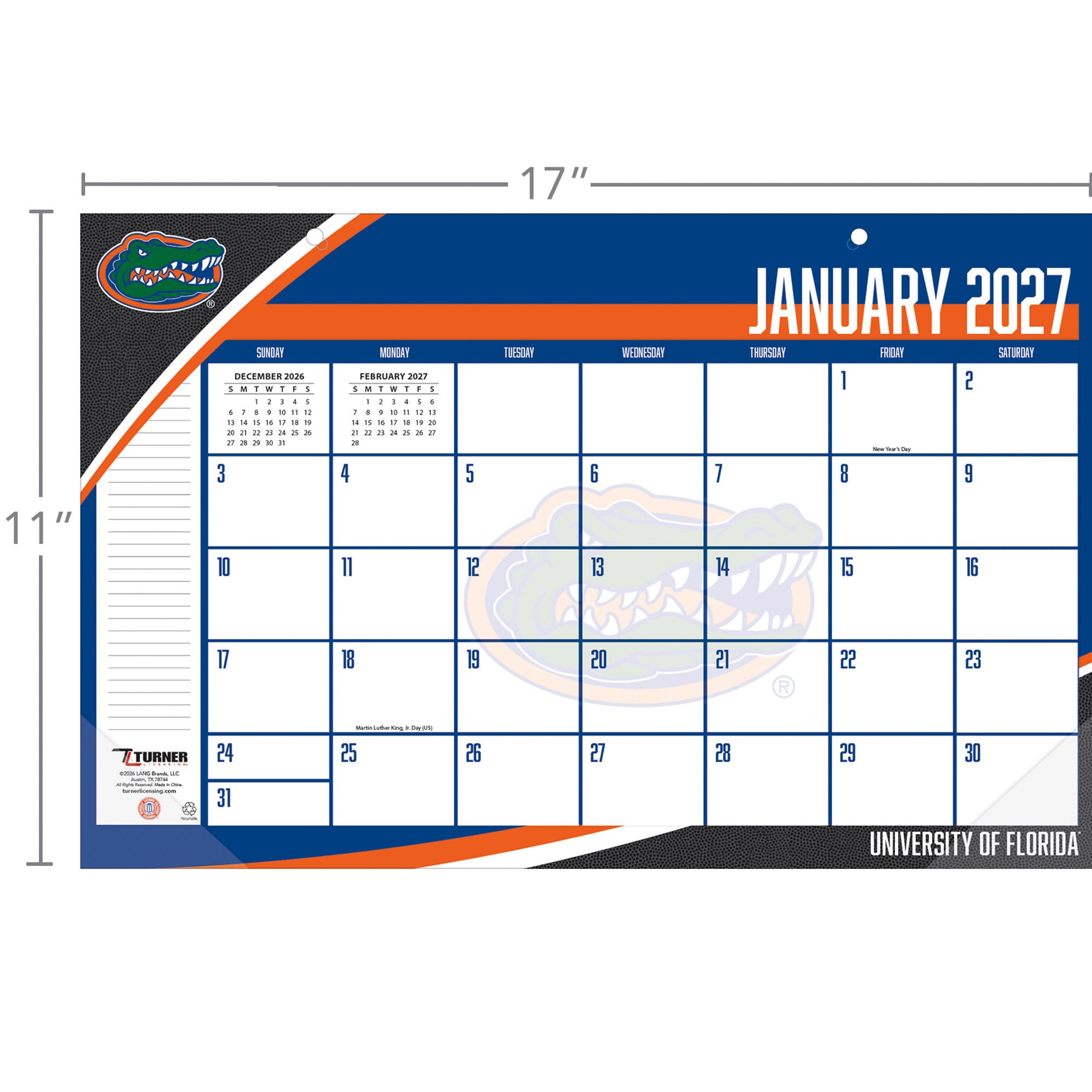 Florida Gators 17" x 11" Desk Pad Calendar