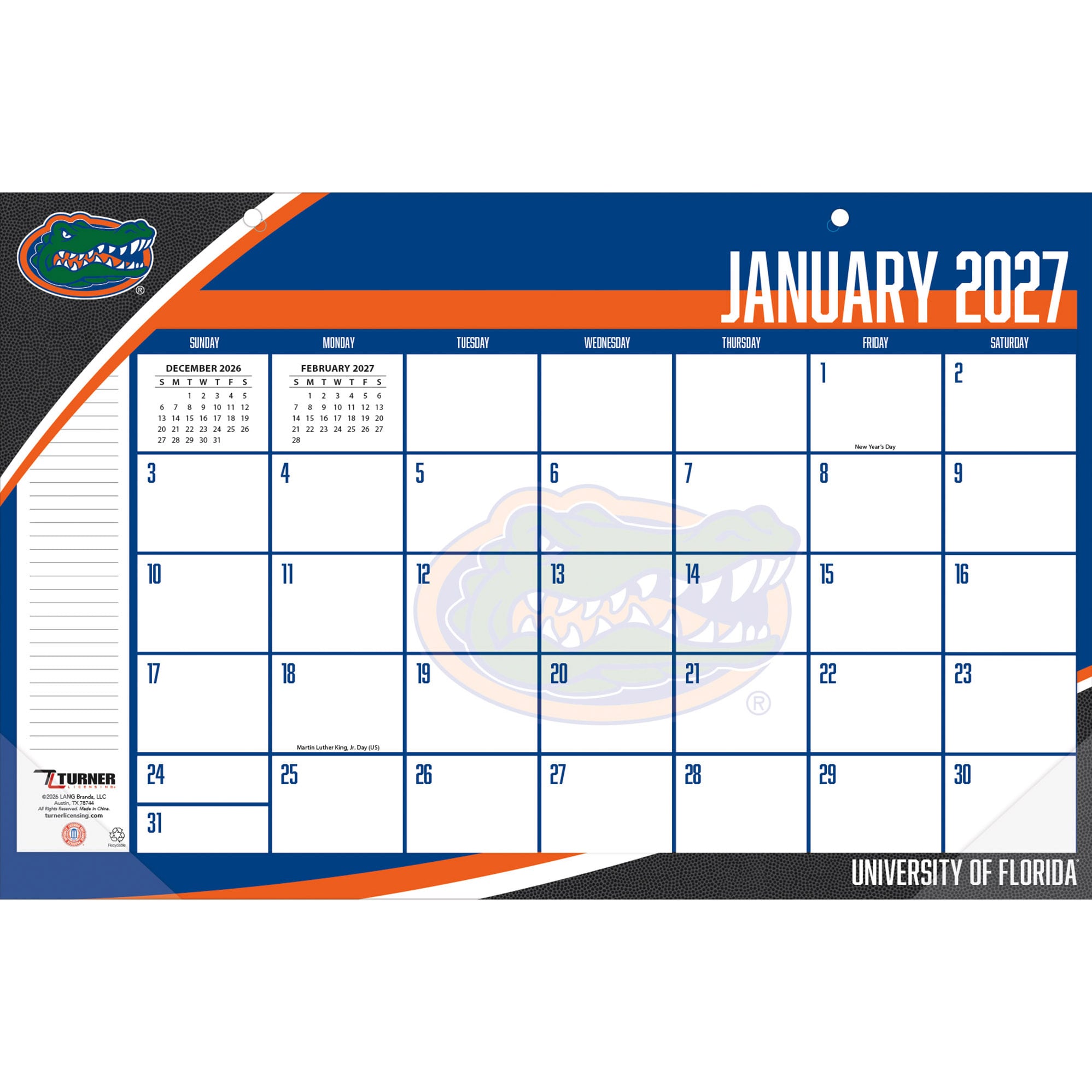 Florida Gators 17" x 11" Desk Pad Calendar