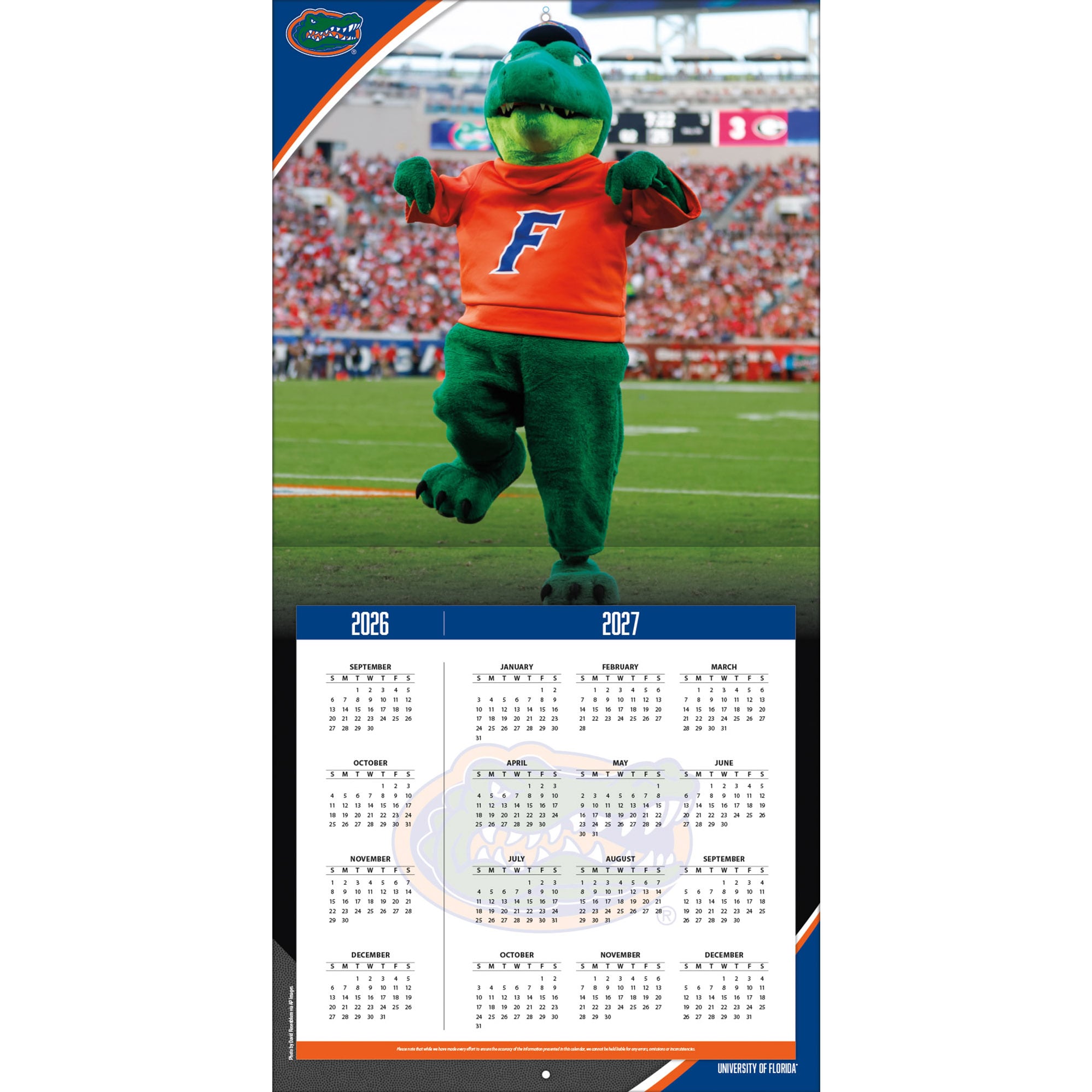 Florida Gators 2027 12” x 12” Team Wall Calendar