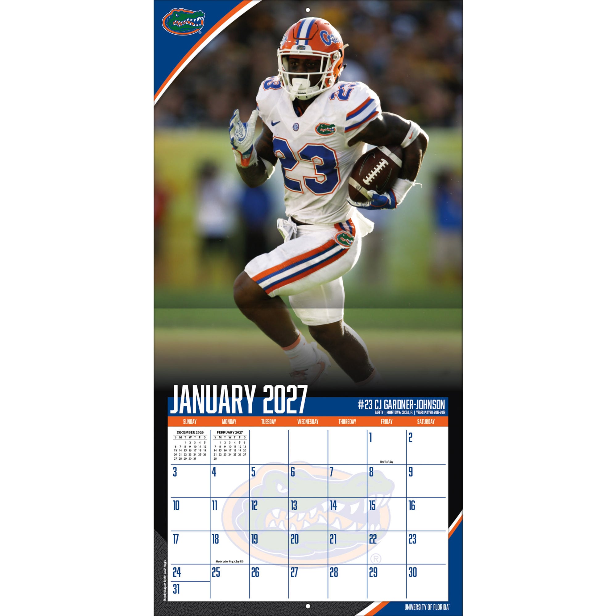 Florida Gators 2027 12” x 12” Team Wall Calendar