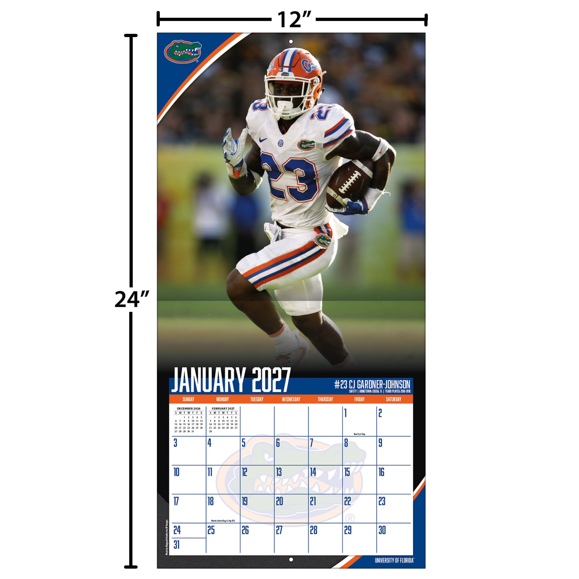 Florida Gators 2027 12” x 12” Team Wall Calendar