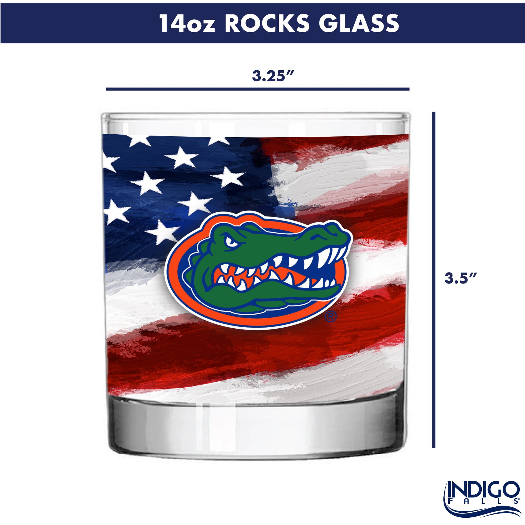 Florida Gators Two-Pack 14oz. Americana Rocks Glass Set