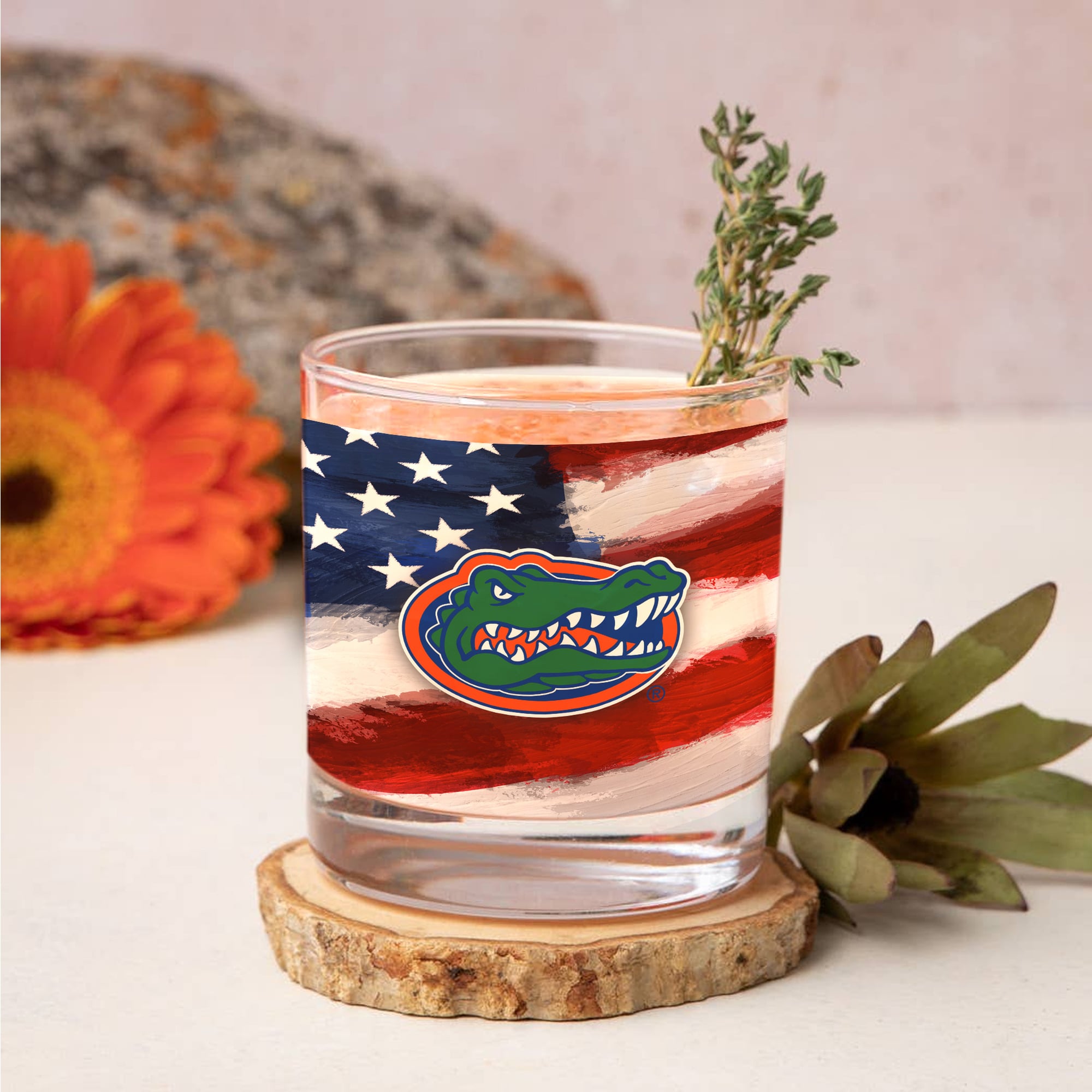 Florida Gators Two-Pack 14oz. Americana Rocks Glass Set