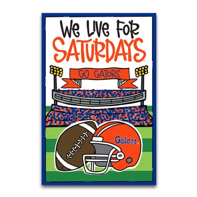 Drapeau de jardin Florida Gators « We Live For Saturdays » (30 x 45 cm)