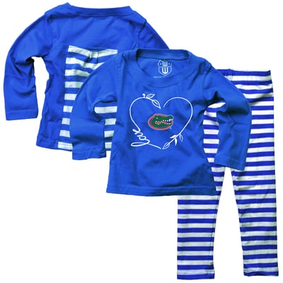 Florida Gators Wes & Willy Girls Infant Long Sleeve Top and Pant Set - Royal
