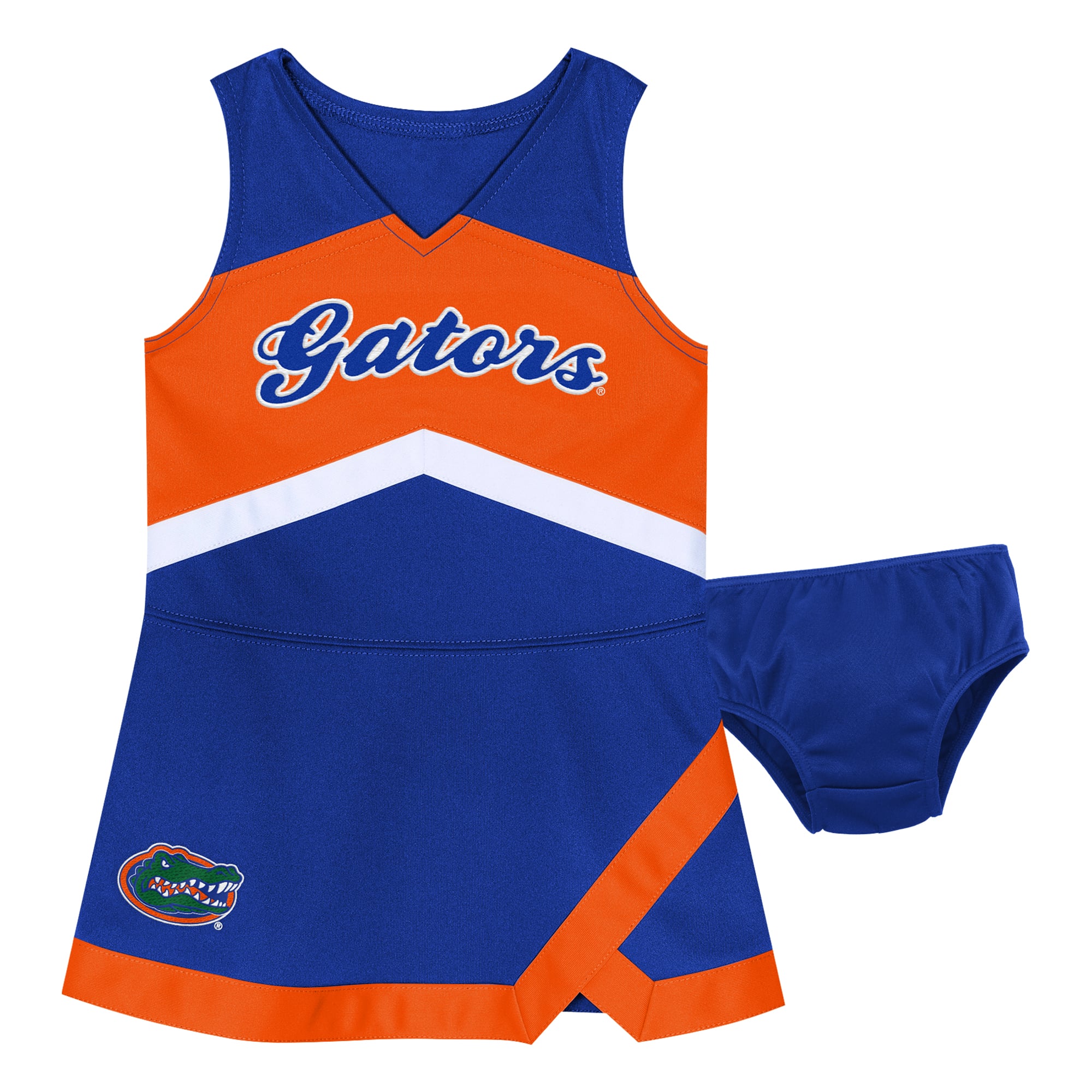 Girls Preschool Outerstuff Royal Florida Gators Two-Piece Cheer Captain Jumper Dress & Bloomers Set
