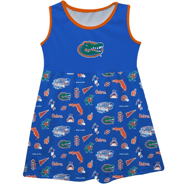 gator jersey dress Girls Toddler Vive La Fete Royal Florida Gators Impressions Artwork Tank Top Size: 3T VM: Bridesmaid Black Prio