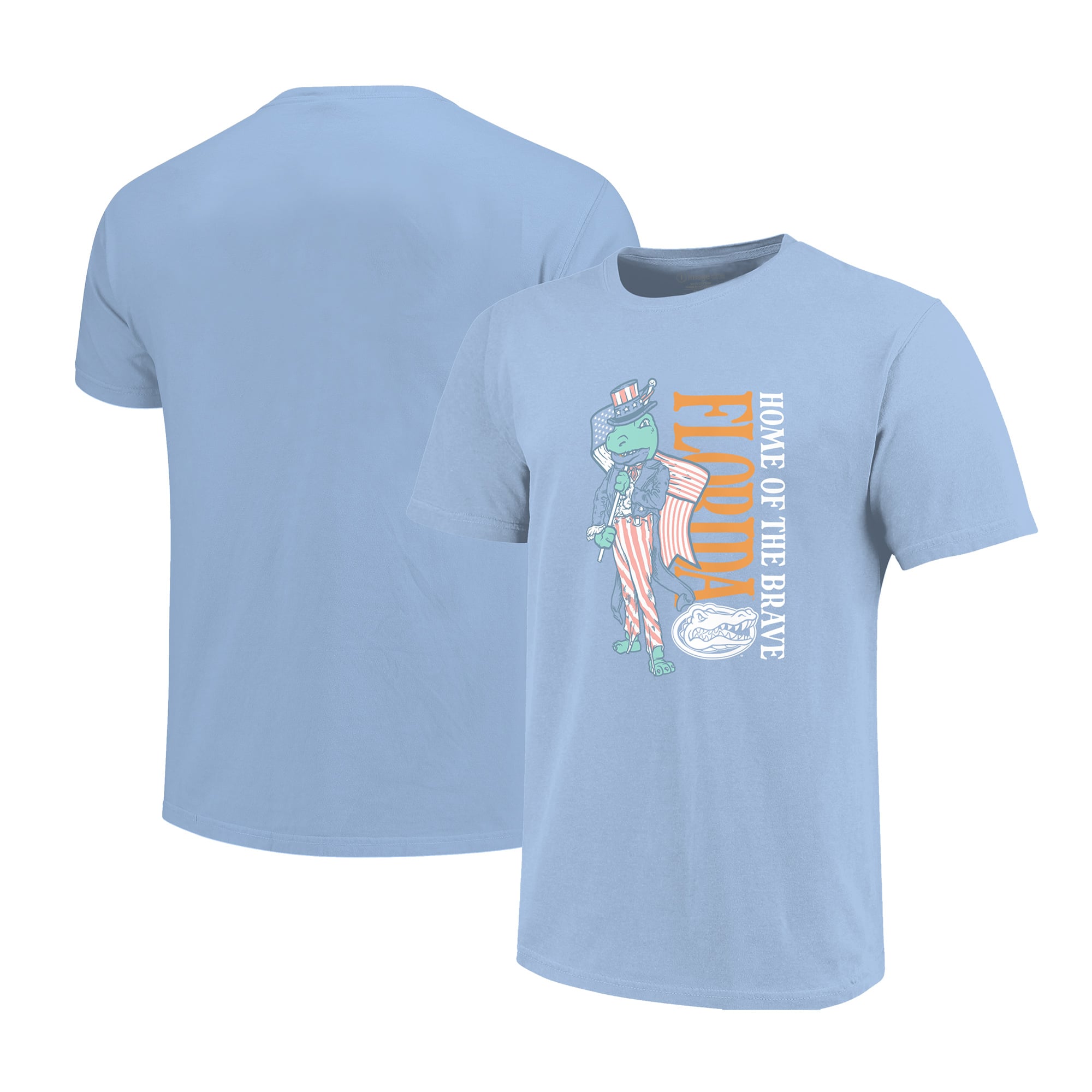 Girls Youth  Light Blue Florida Gators Americana Mascot Flag T-Shirt