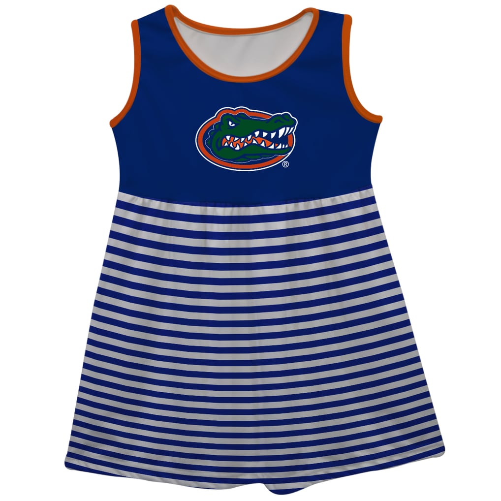 gator blue dress Florida Gators Girls Game Day Sleeveless Tank Solid Logo Stripes on Skirt 12 - High Quality Apparels The dress features a