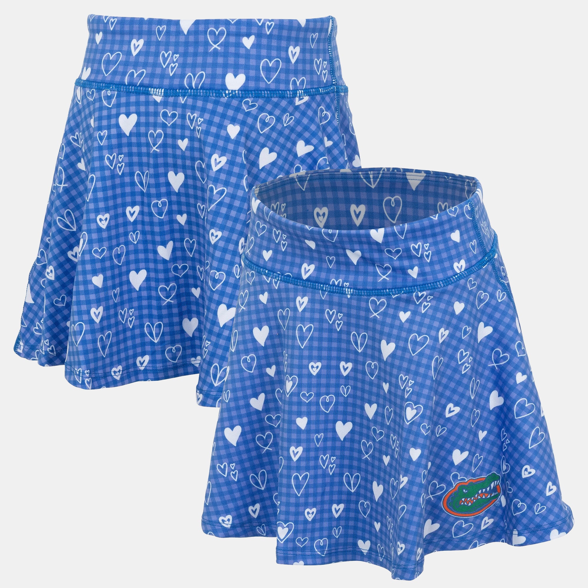 Jupe-short fluide ZooZatz Royal Florida Gators à motif cœur pour filles