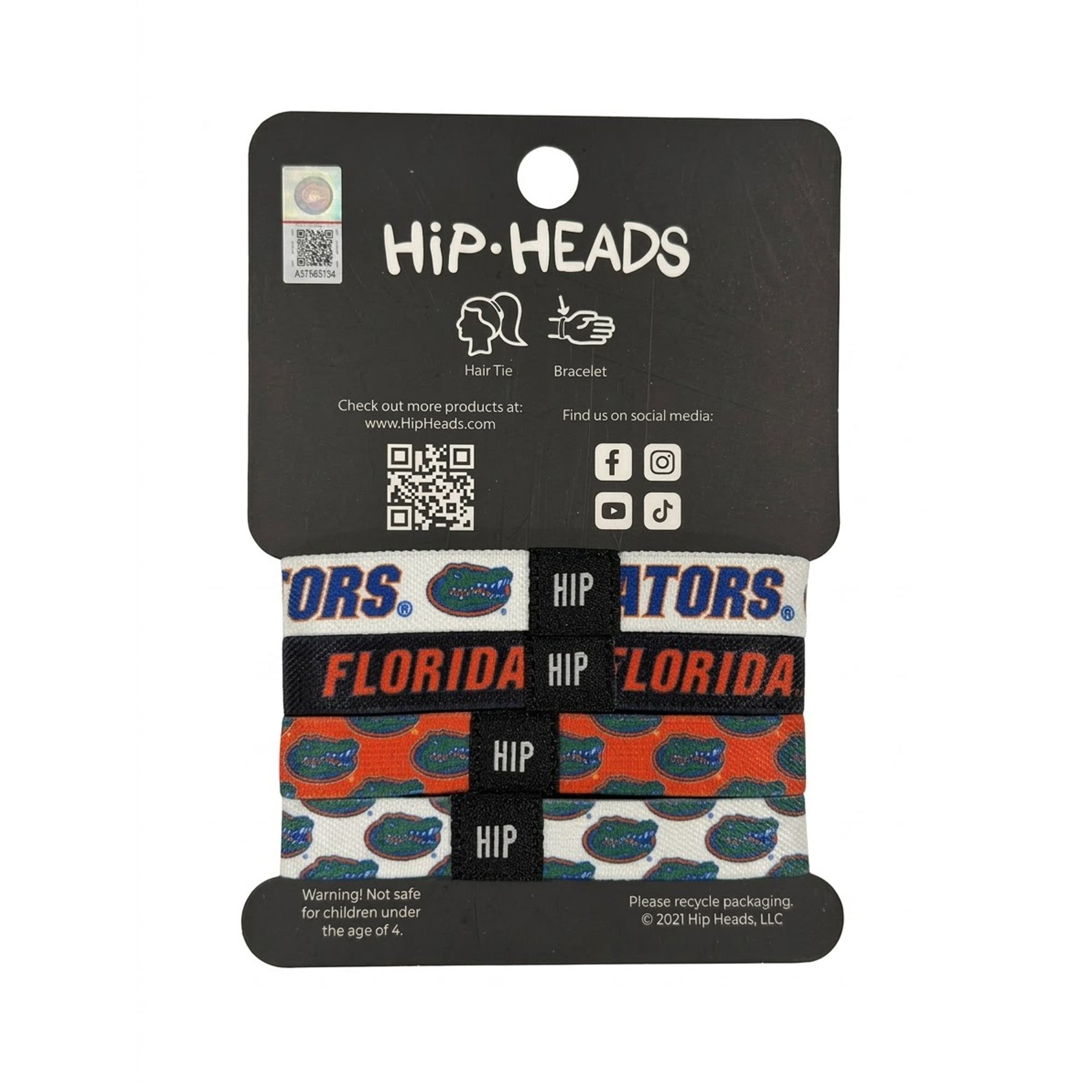 Bracelets élastiques pour cheveux Hip Heads Florida Gators (lot de quatre)