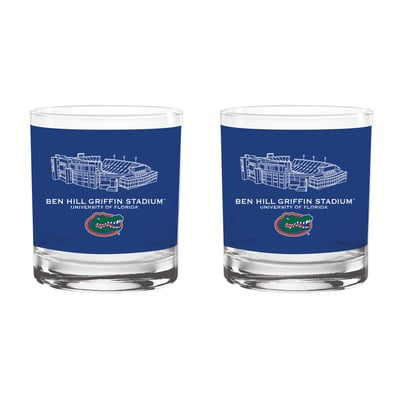  Florida Gators Indigo Falls Core Stadium Two-Piece 14oz. Rocks Glass Set