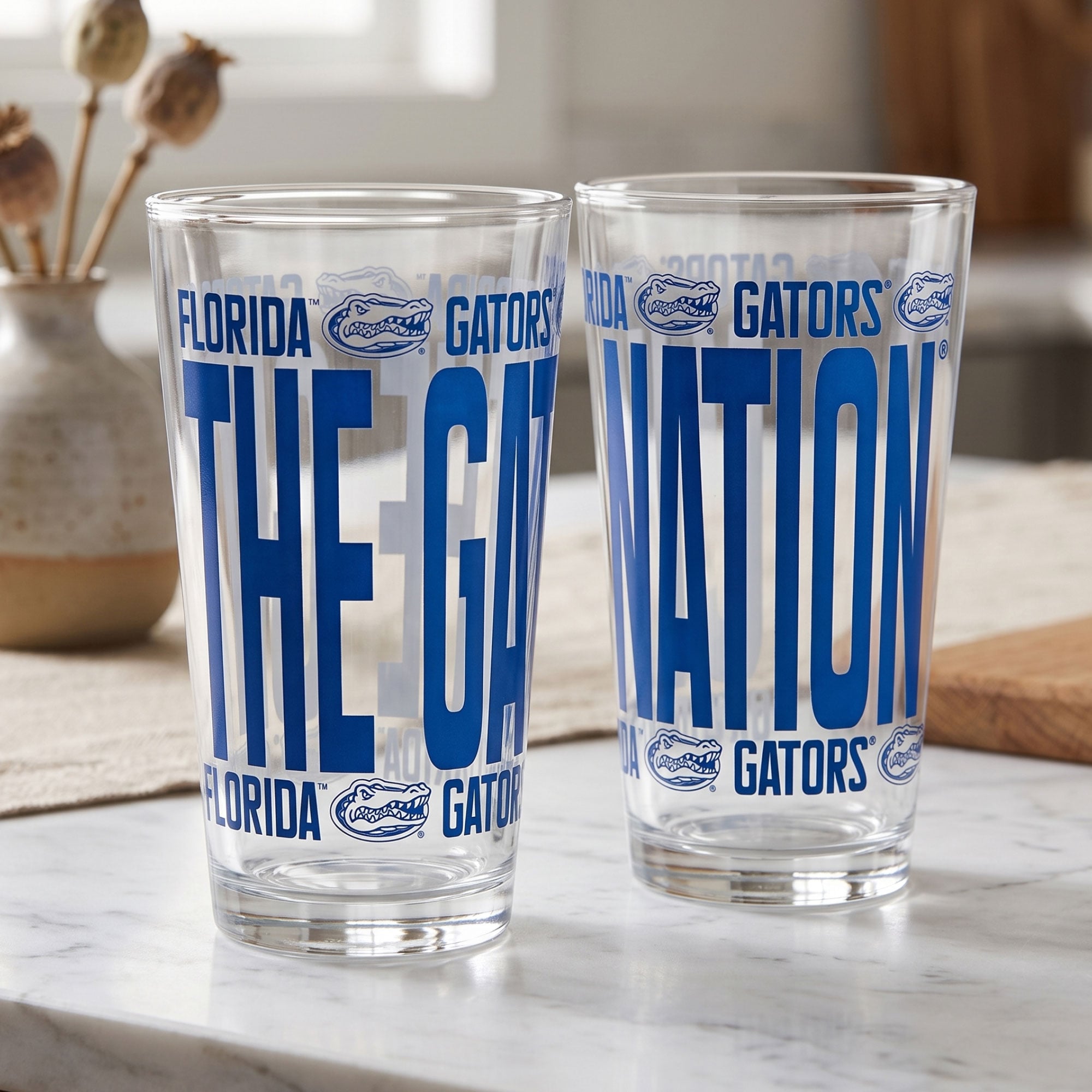 Indigo Falls Florida Gators Elevated Pint Glass Set of 2