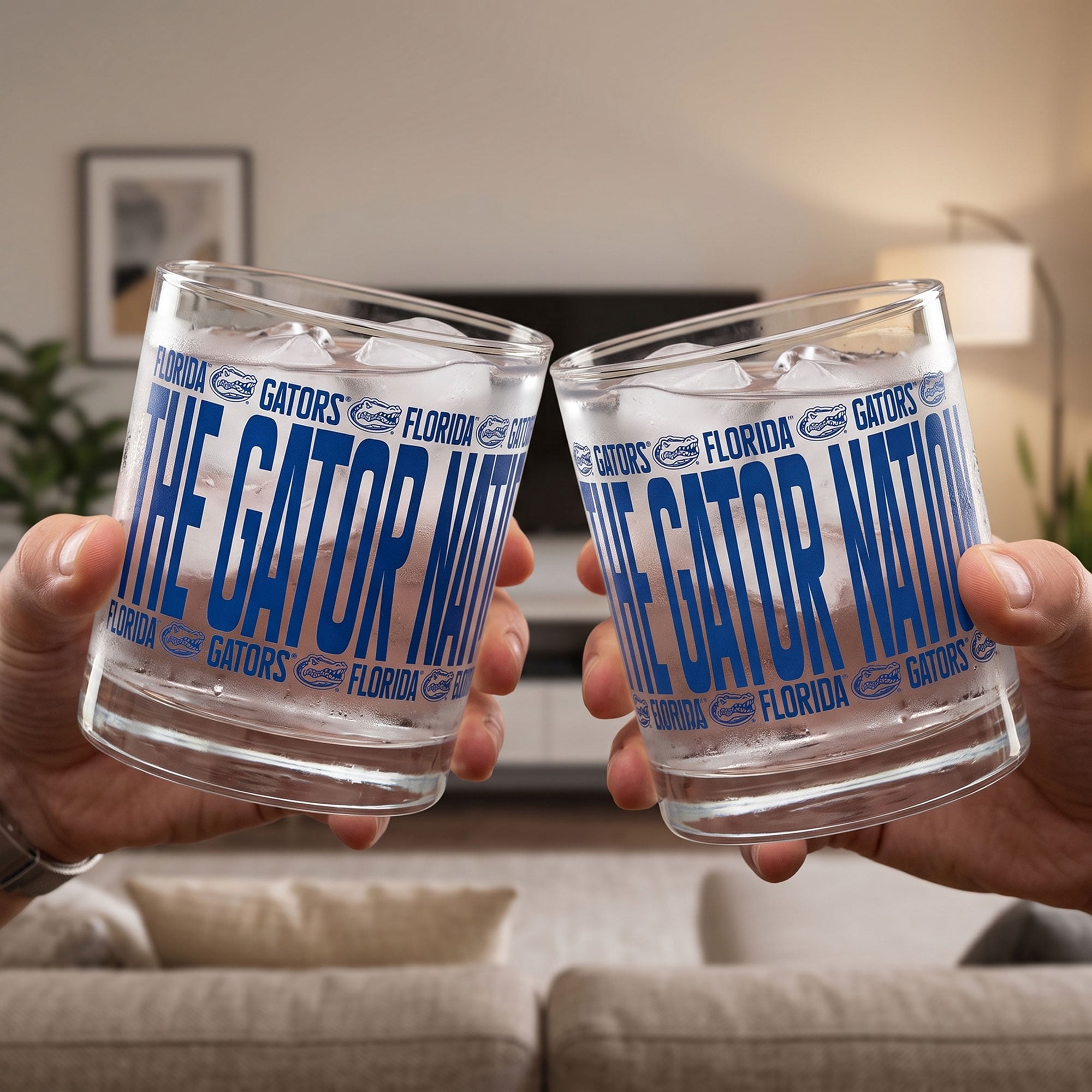 Indigo Falls Florida Gators Elevated Rocks Glass - Set of 2