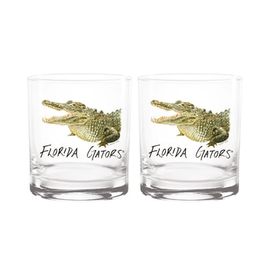  Florida Gators Indigo Falls Laura Wilcox Mascot Two-Piece 14oz. Rocks Glass Set