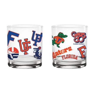 Indigo Falls Florida Gators Medley Vintage Rocks Glass - Set of 2
