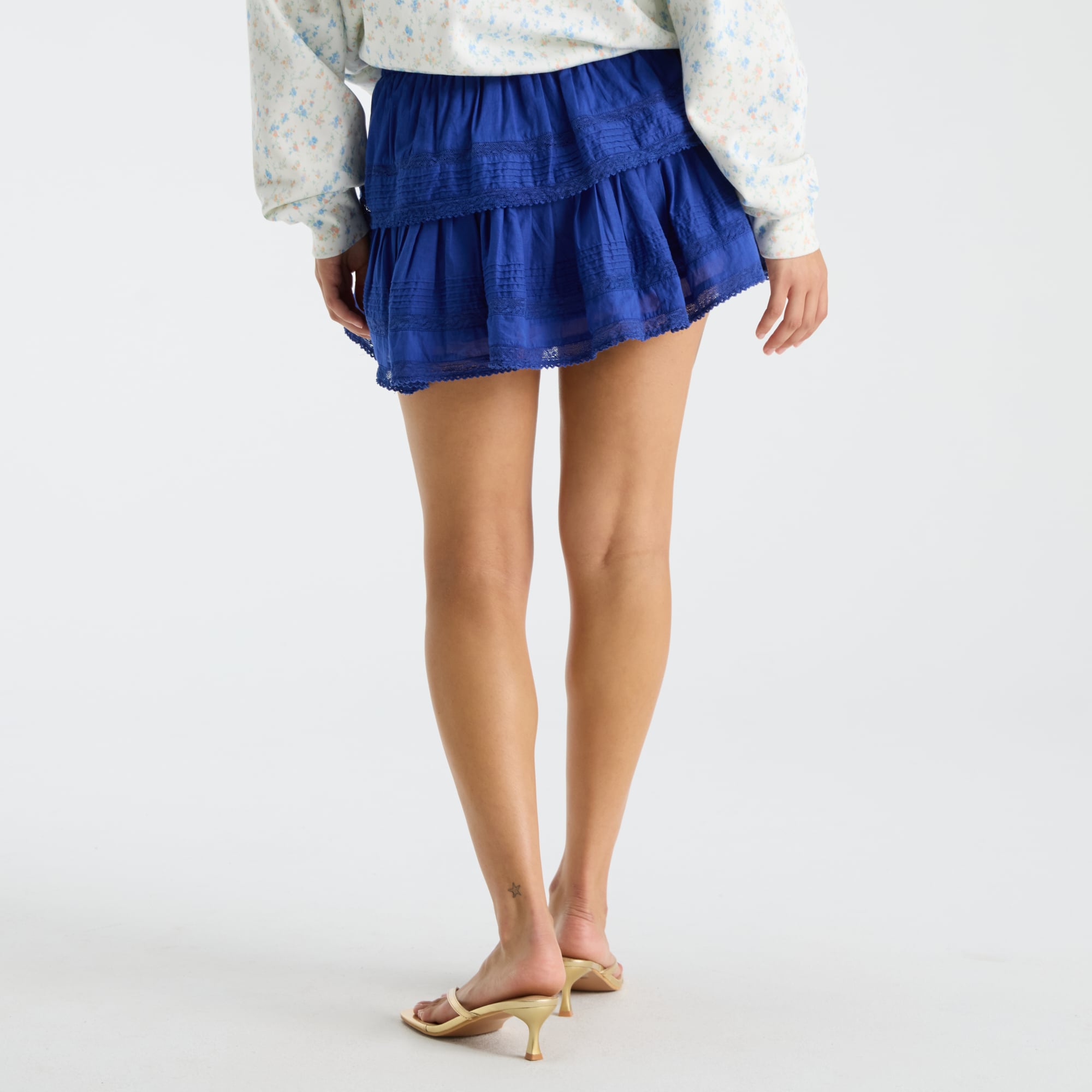 LoveShackFancy Women's Royal Florida Gators Ruffle Mini Skirt