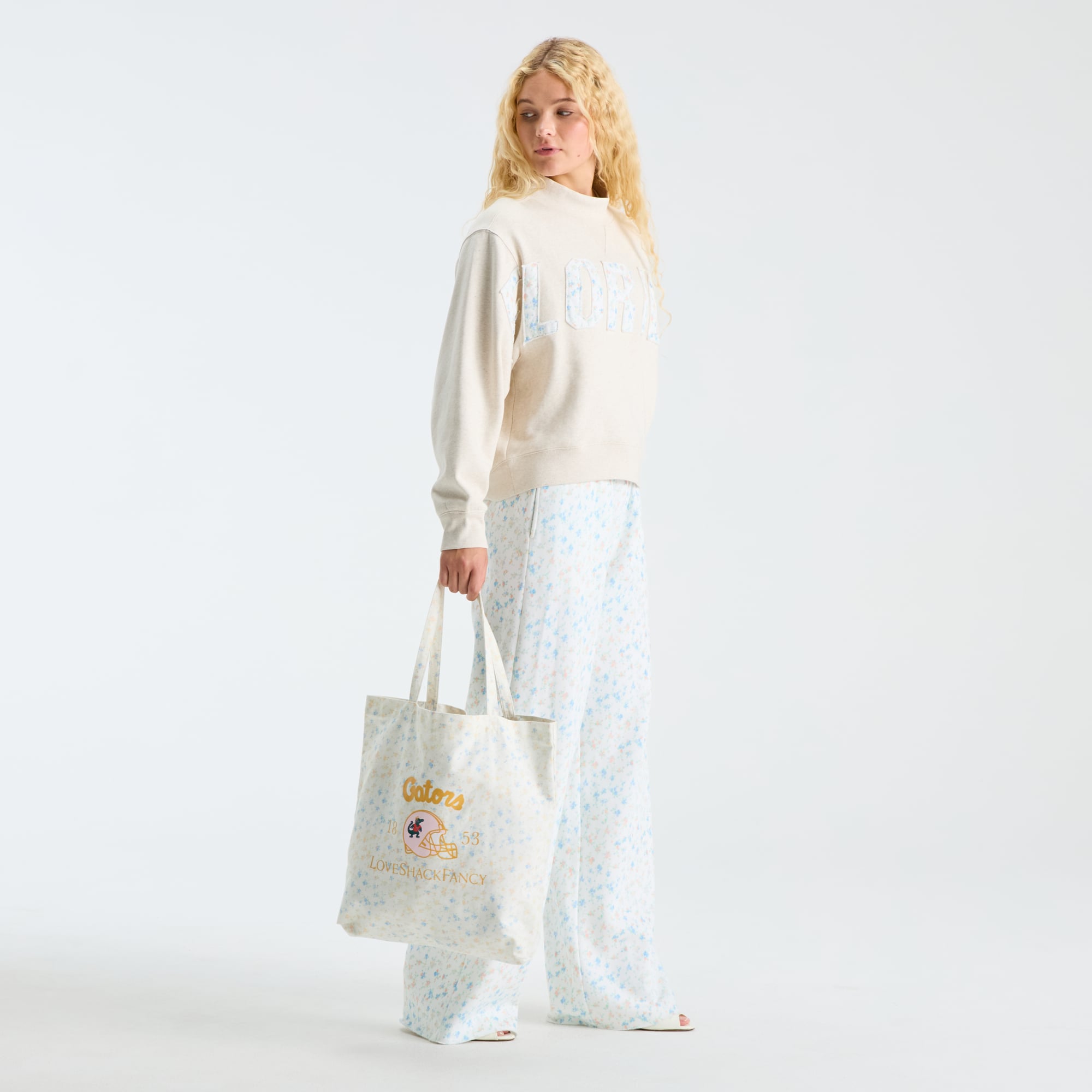 LoveShackFancy Women's White Florida Gators Canvas Tote Bag