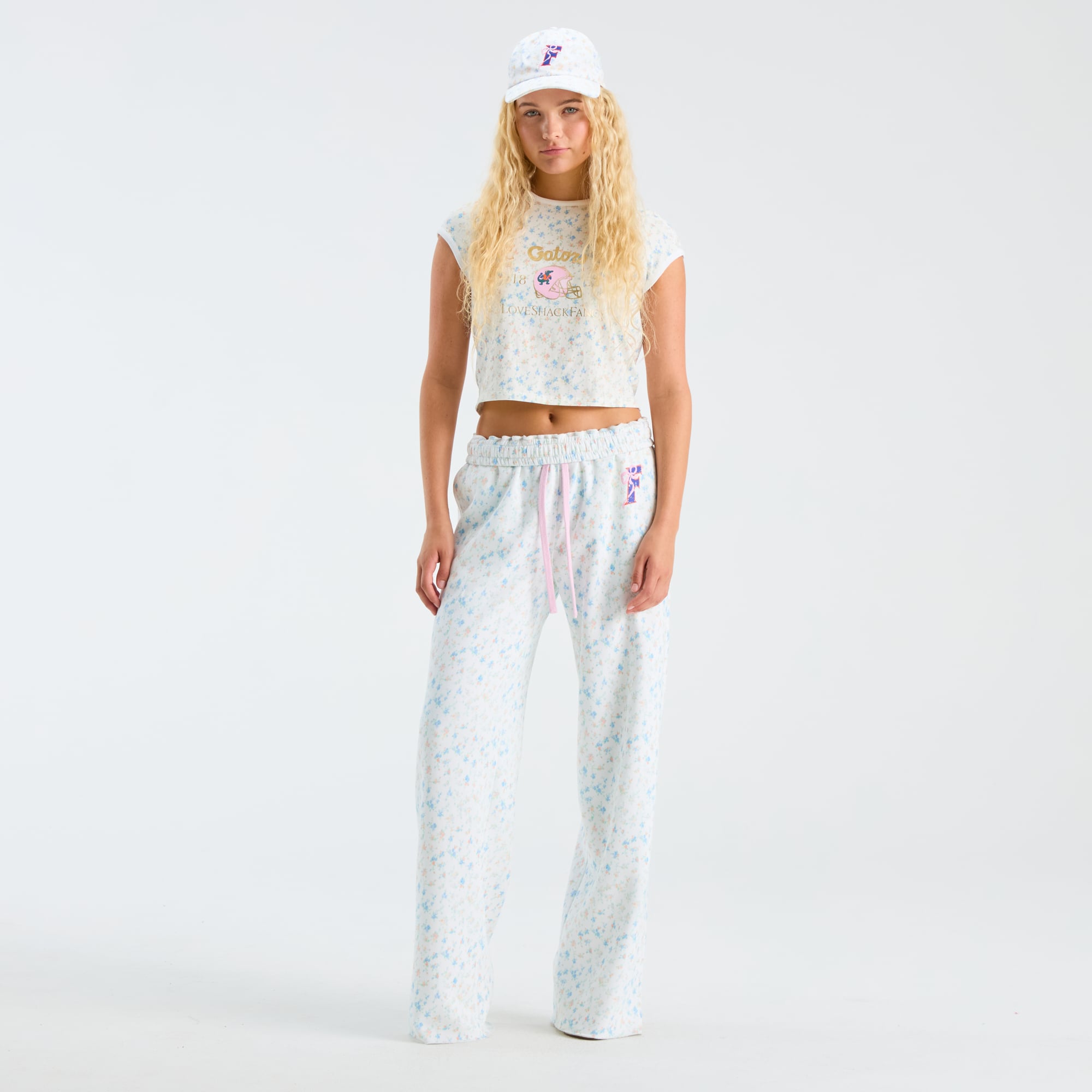 LoveShackFancy Women's White Florida Gators Floral Adjustable Hat
