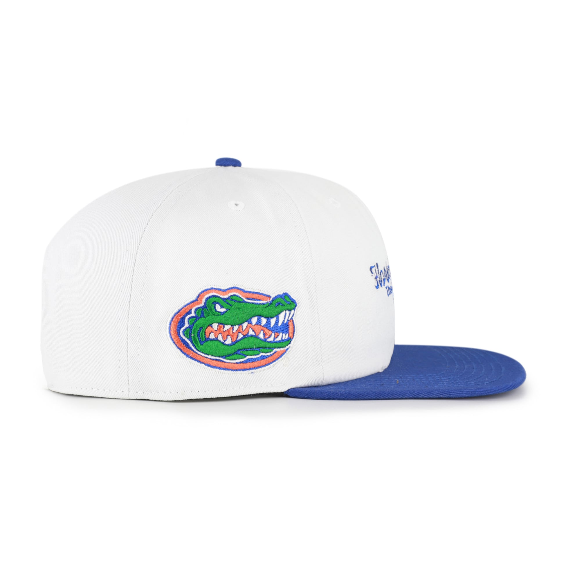 Men's '47 White/Royal Florida Gators Script Stack Relaxed Captain Adjustable Hat