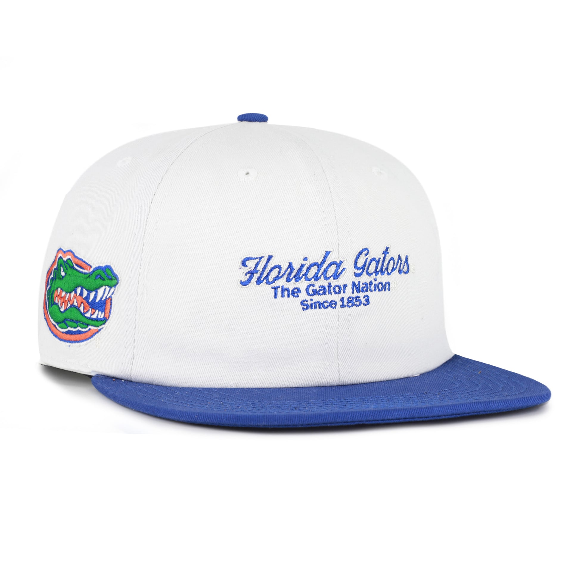 Men's '47 White/Royal Florida Gators Script Stack Relaxed Captain Adjustable Hat