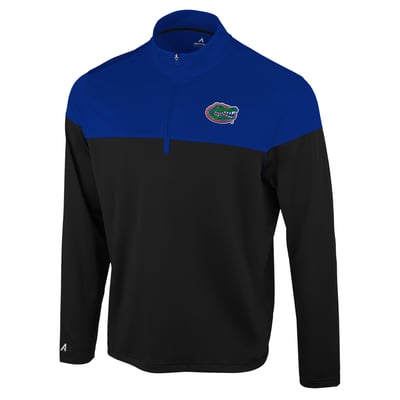 Florida Gators Antigua Hinder Colorblock Quarter-Zip Pullover - Black