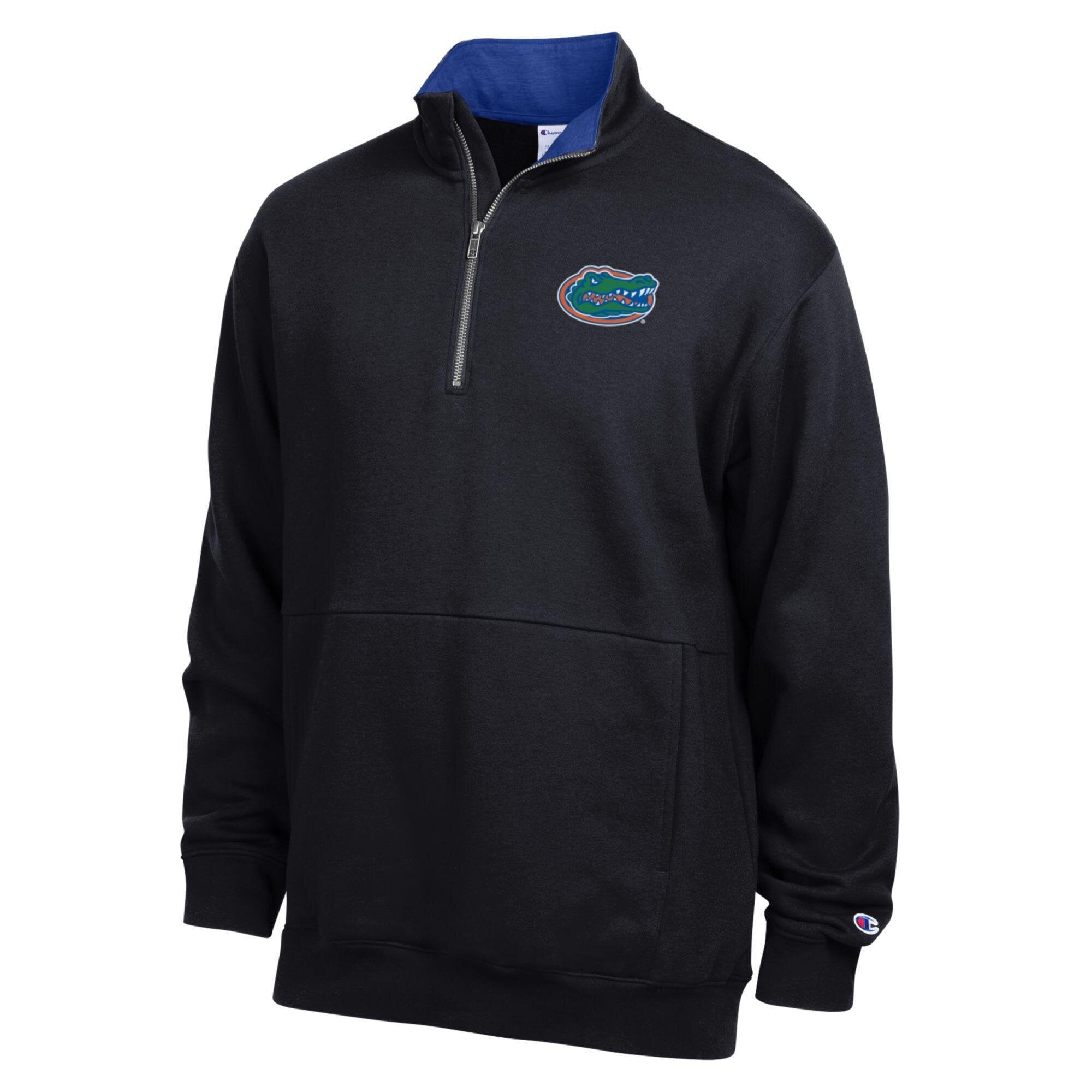 Men's Champion Black Florida Gators Fleece Quarter-Zip Pullover