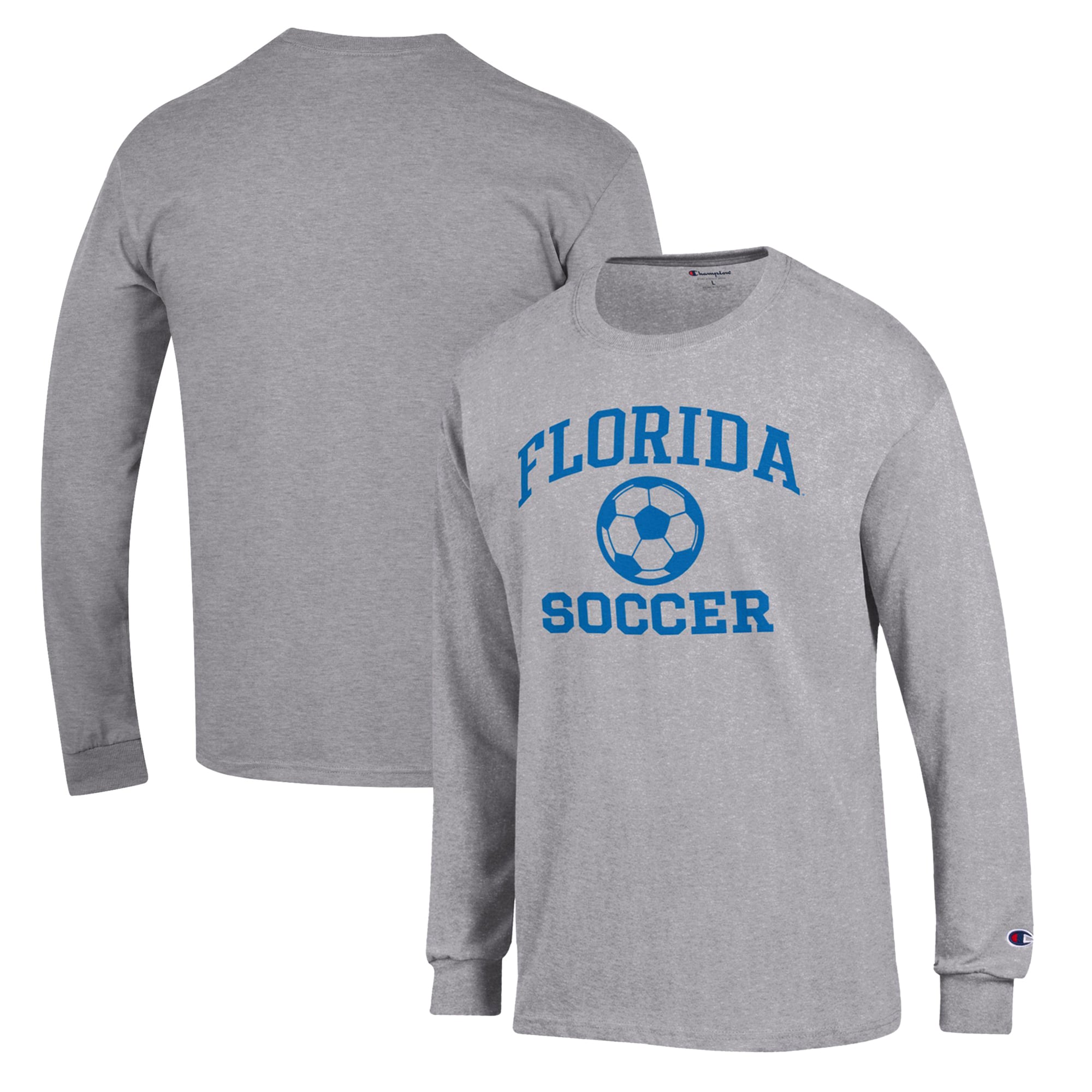 Men's Champion Gray Florida Gators Soccer Icon Long Sleeve T-Shirt