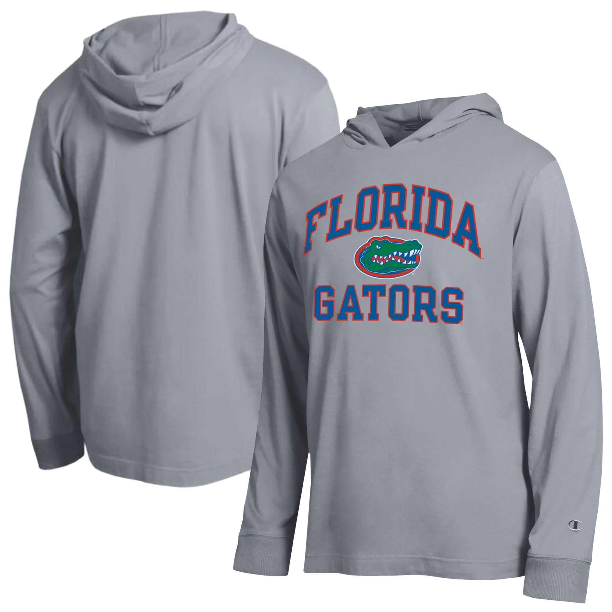 Men's Champion Heather Gray Florida Gators High Motor All-Star Long Sleeve Hooded T-Shirt