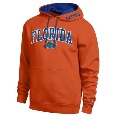  Florida Gators Champion Arch Tackle Twill Hoodie - Orange