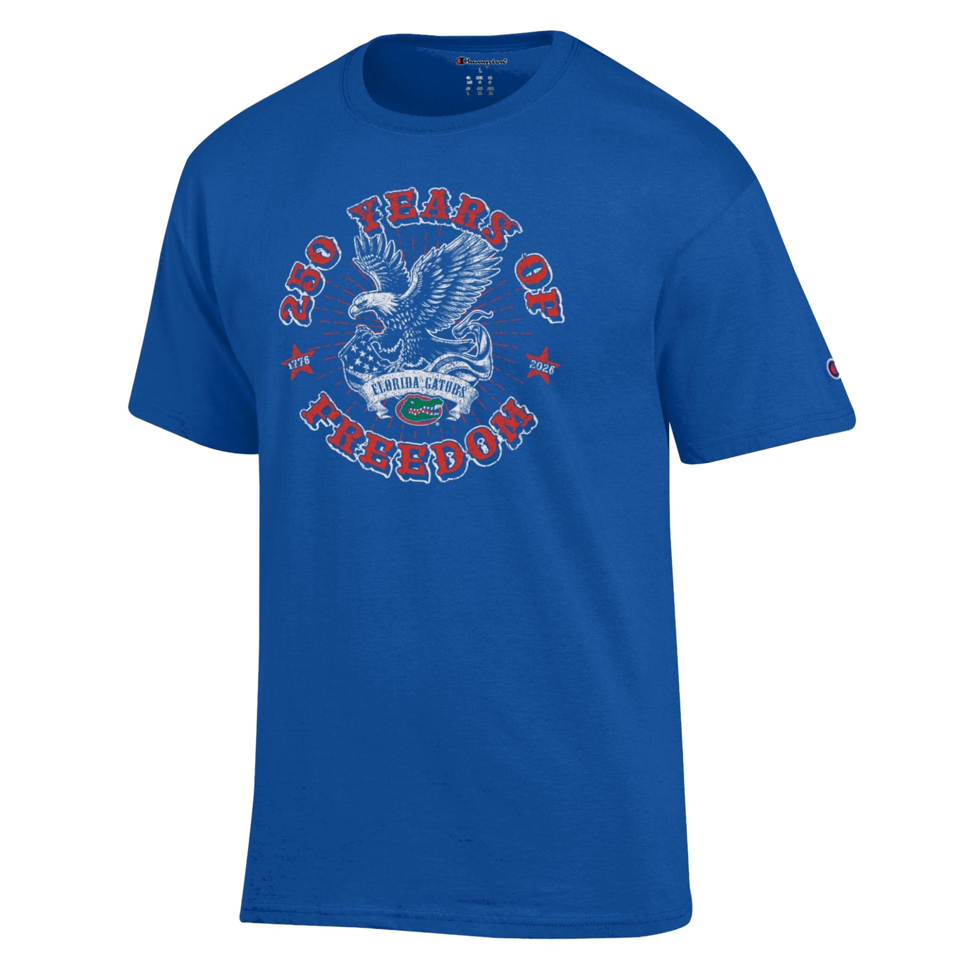T-shirt Champion Royal Florida Gators Americana 250 ans de liberté pour hommes
