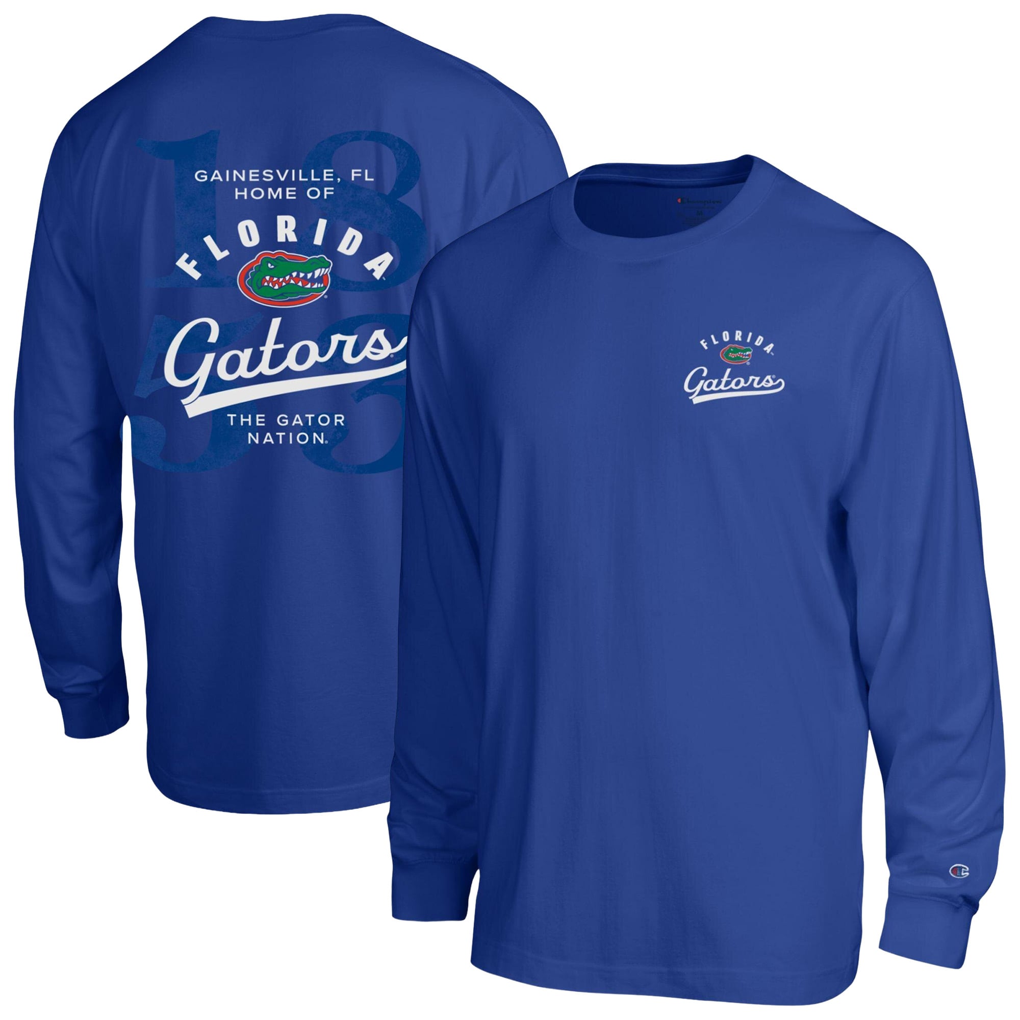 Men's Champion  Royal Florida Gators Laminated All-Star Long Sleeve T-Shirt