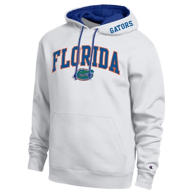  Florida Gators Champion Arch Tackle Twill Hoodie - White