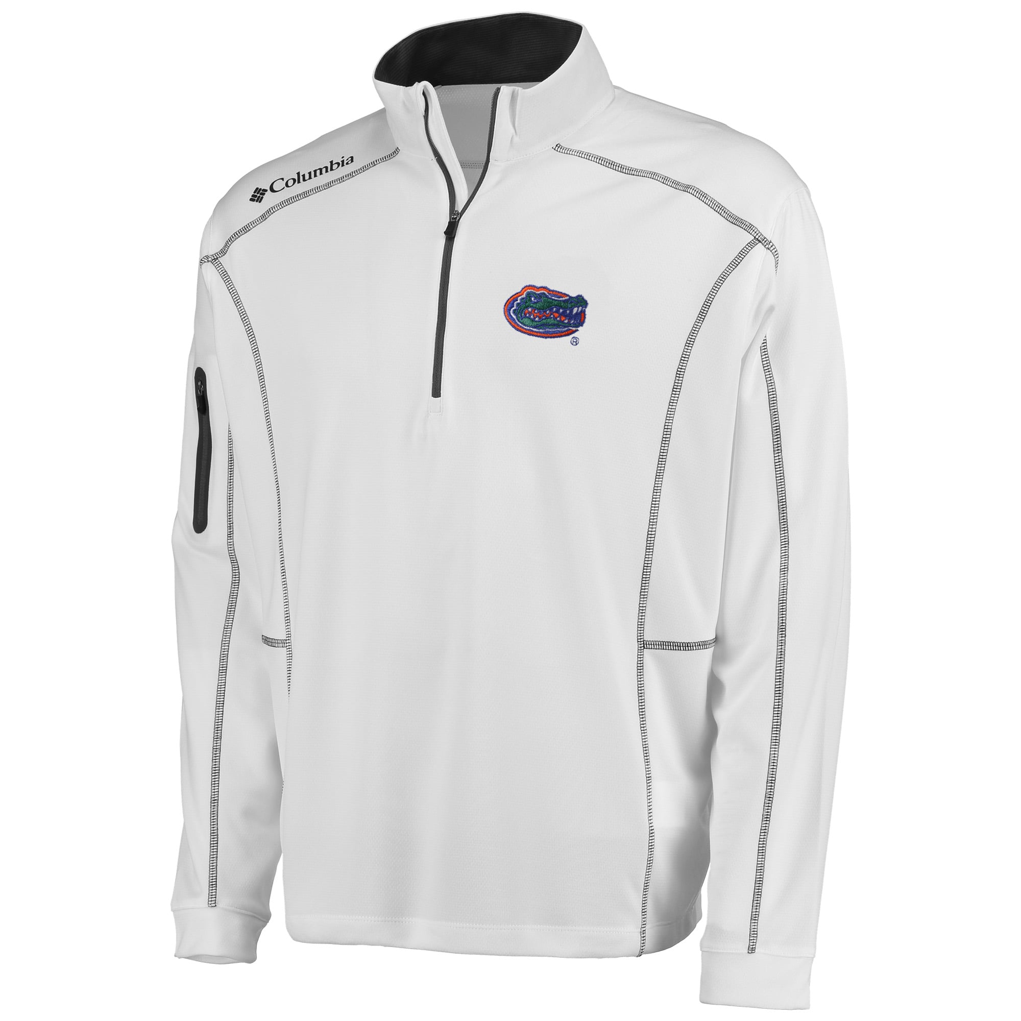 Men's Columbia Golf White Florida Gators Shotgun Omni-Wick Quarter