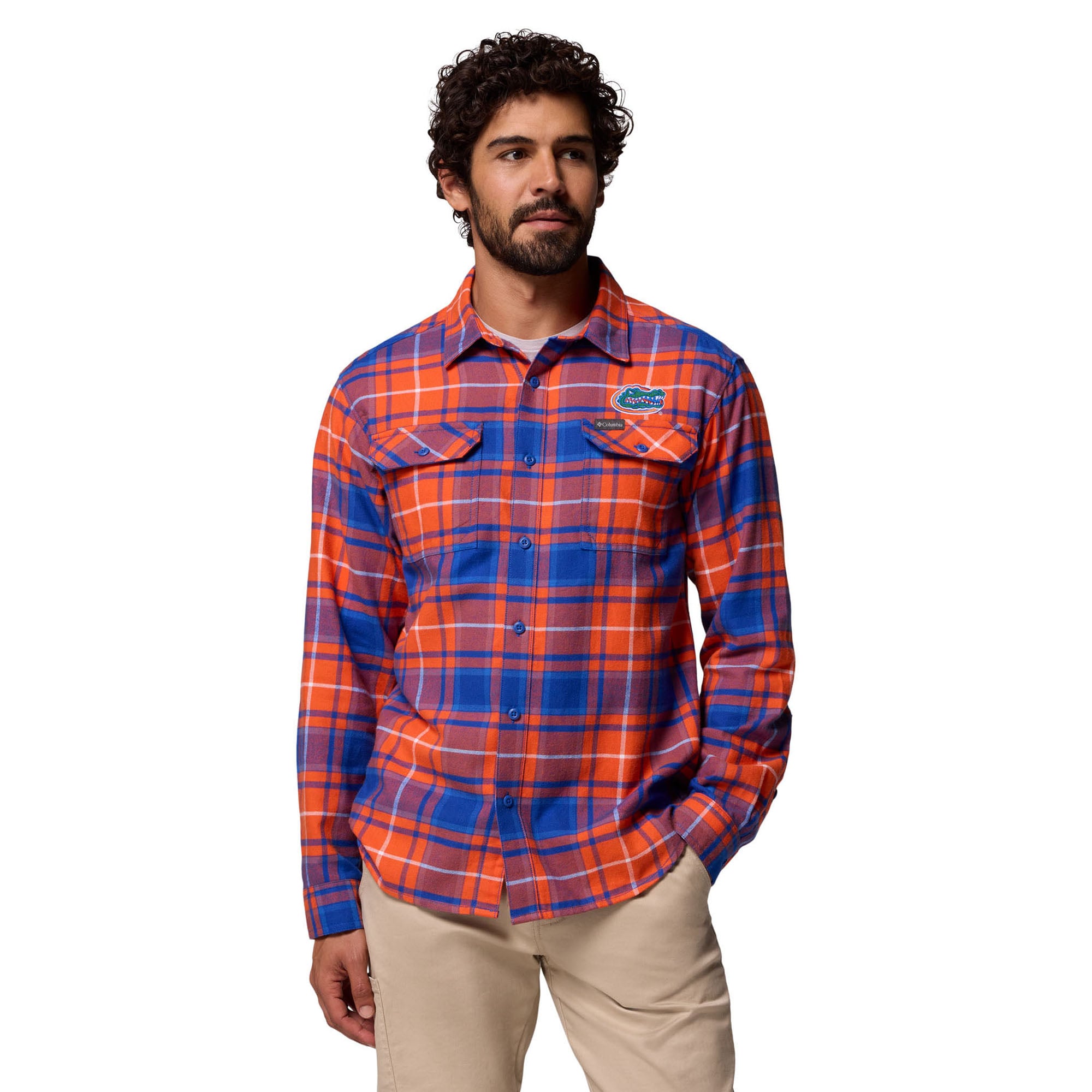 Chemise boutonnée à manches longues en flanelle Omni-Wick orange Florida Gators de Columbia pour homme