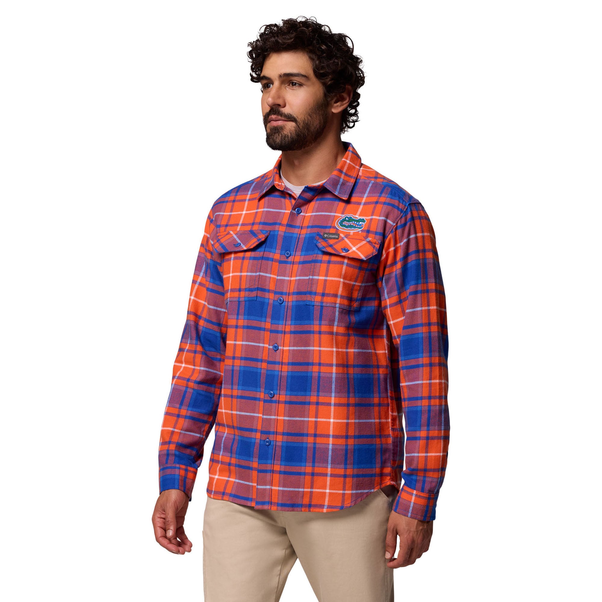 Chemise boutonnée à manches longues en flanelle Omni-Wick orange Florida Gators de Columbia pour homme