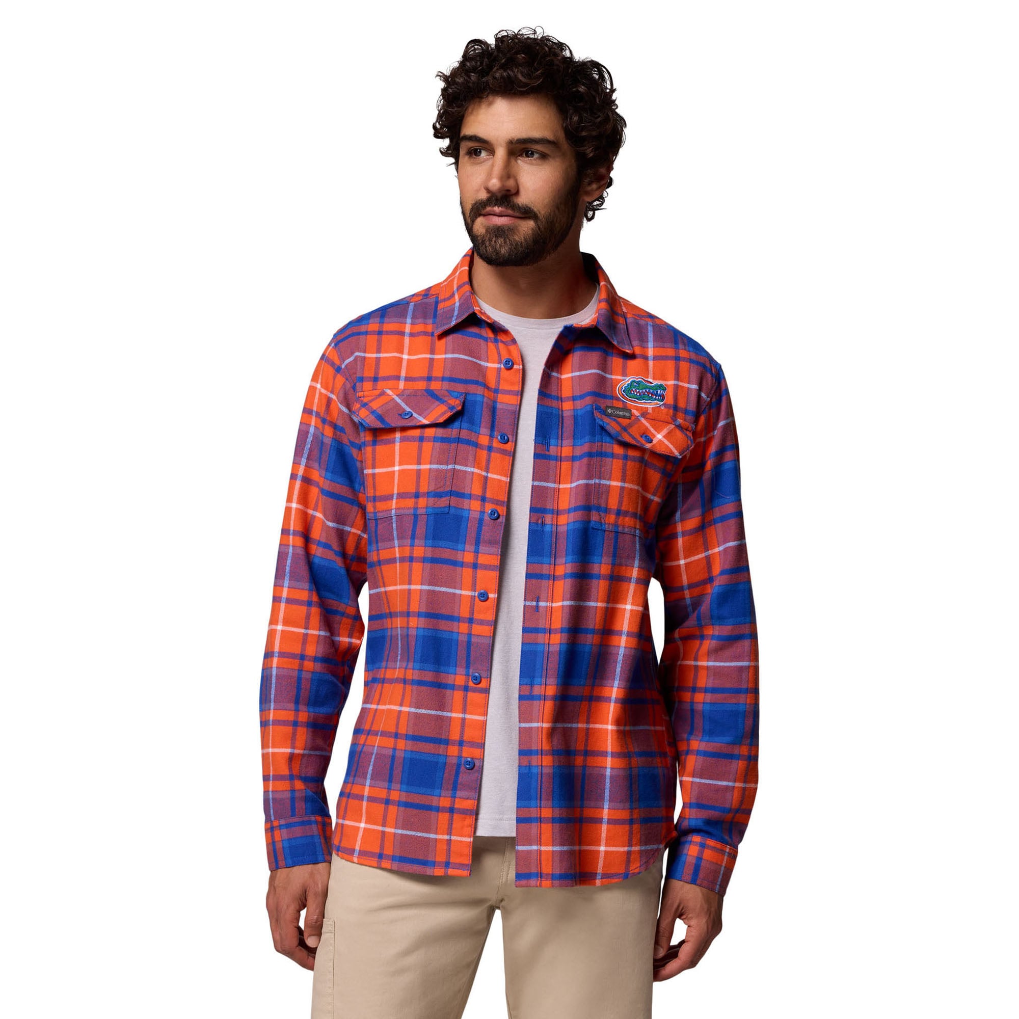 Chemise boutonnée à manches longues en flanelle Omni-Wick orange Florida Gators de Columbia pour homme