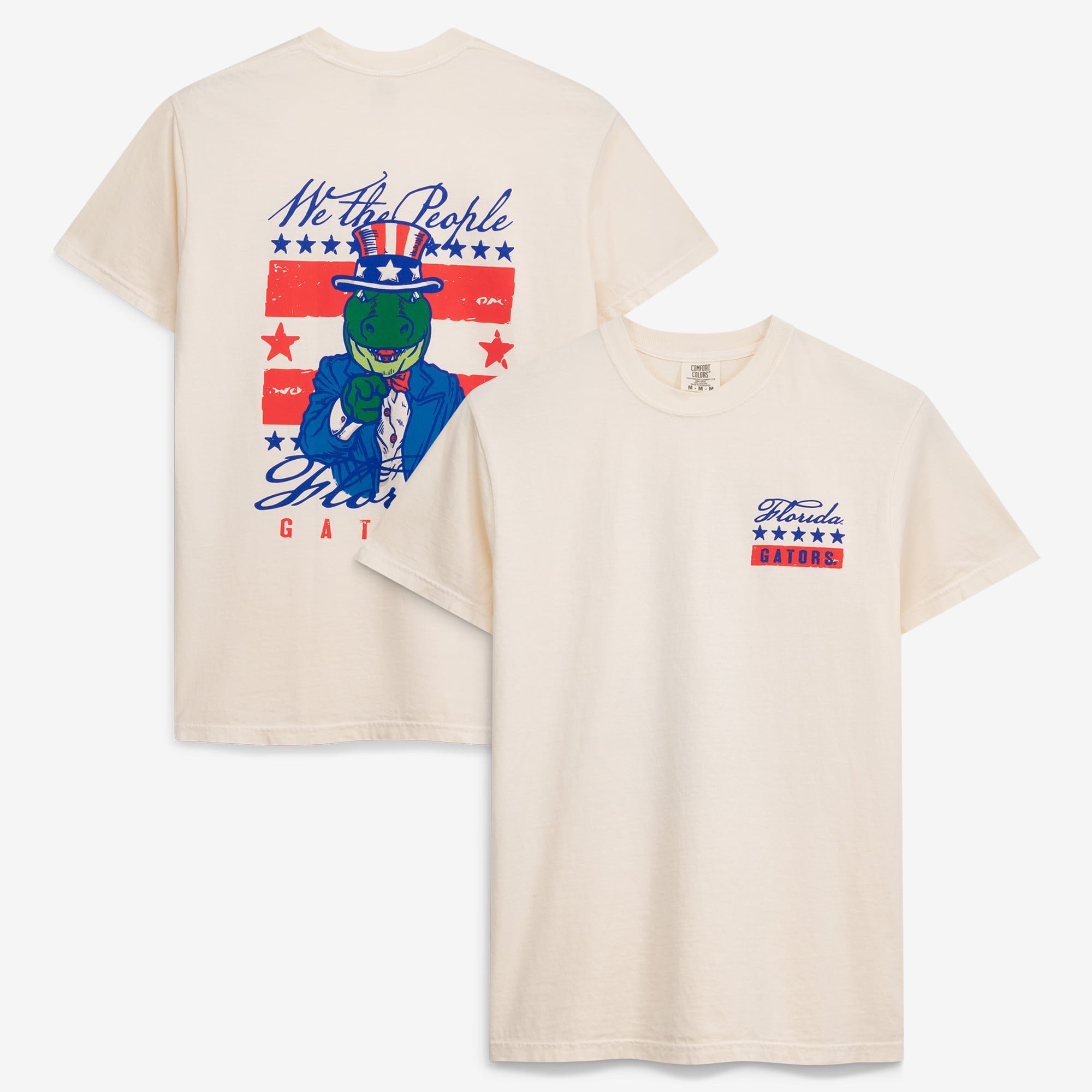 Men's  Cream Florida Gators Uncle Sam Mascot T-Shirt
