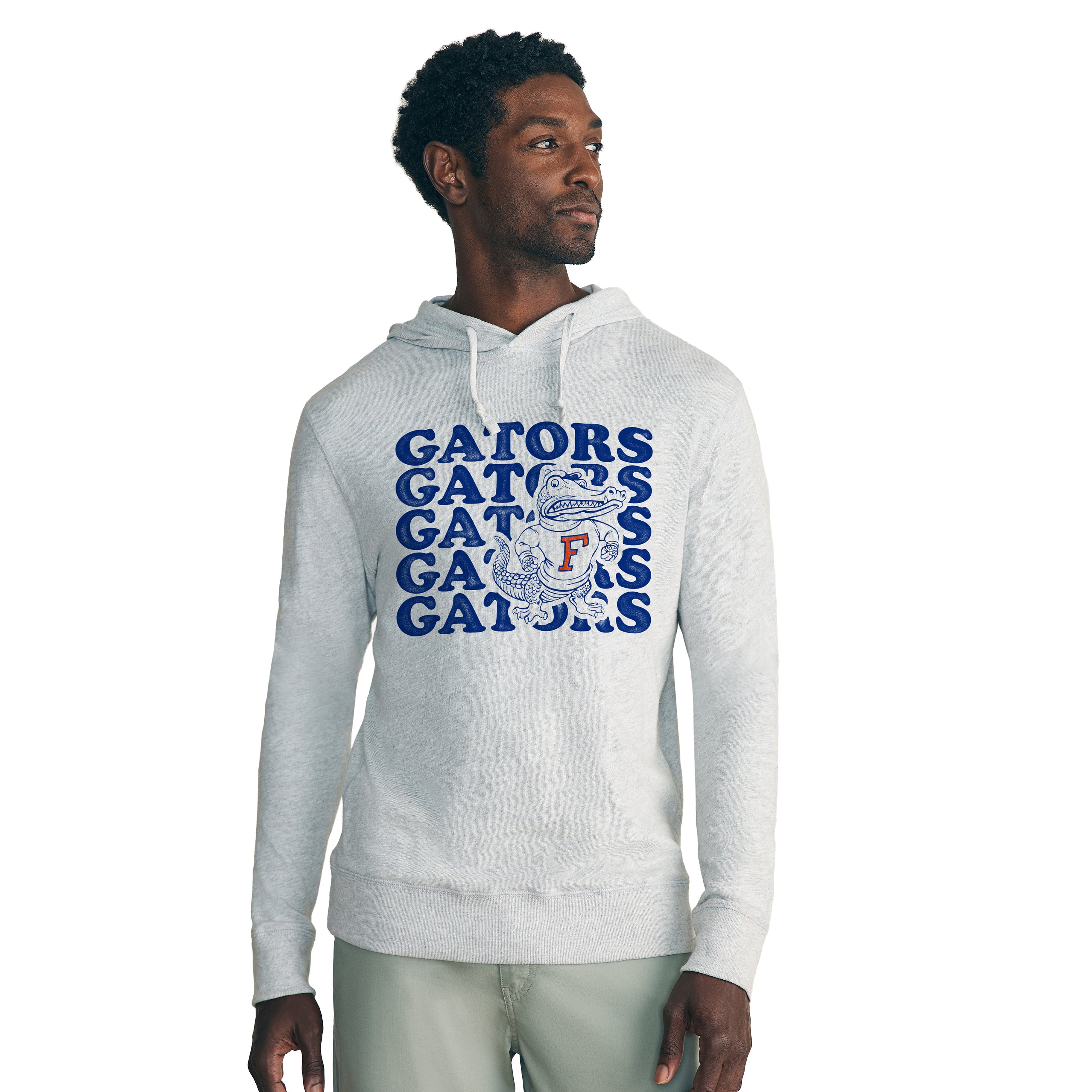 Sweat à capuche FAHERTY pour homme, gris chiné, Florida Gators, effet délavé.