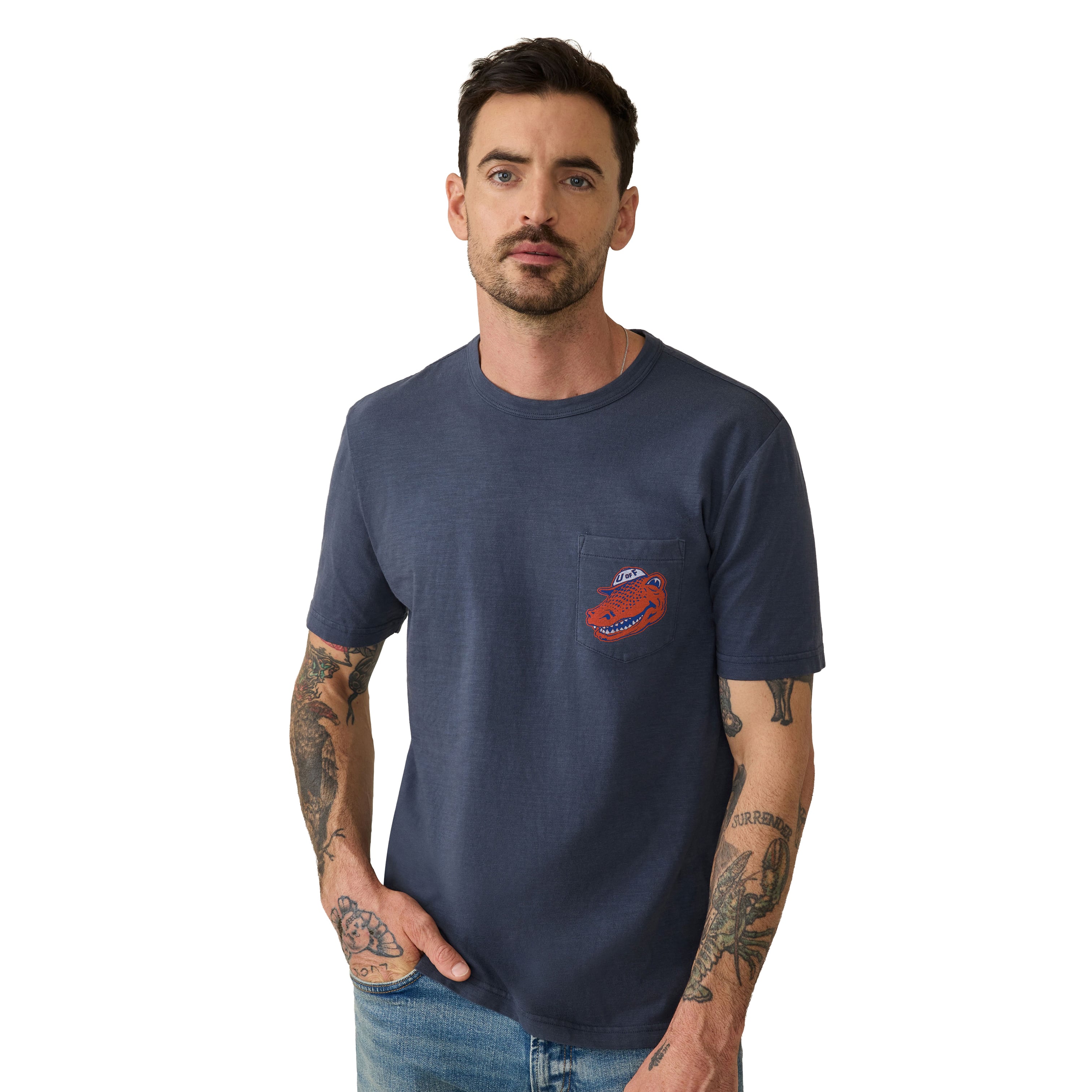 T-shirt à poche FAHERTY bleu marine Florida Gators pour homme