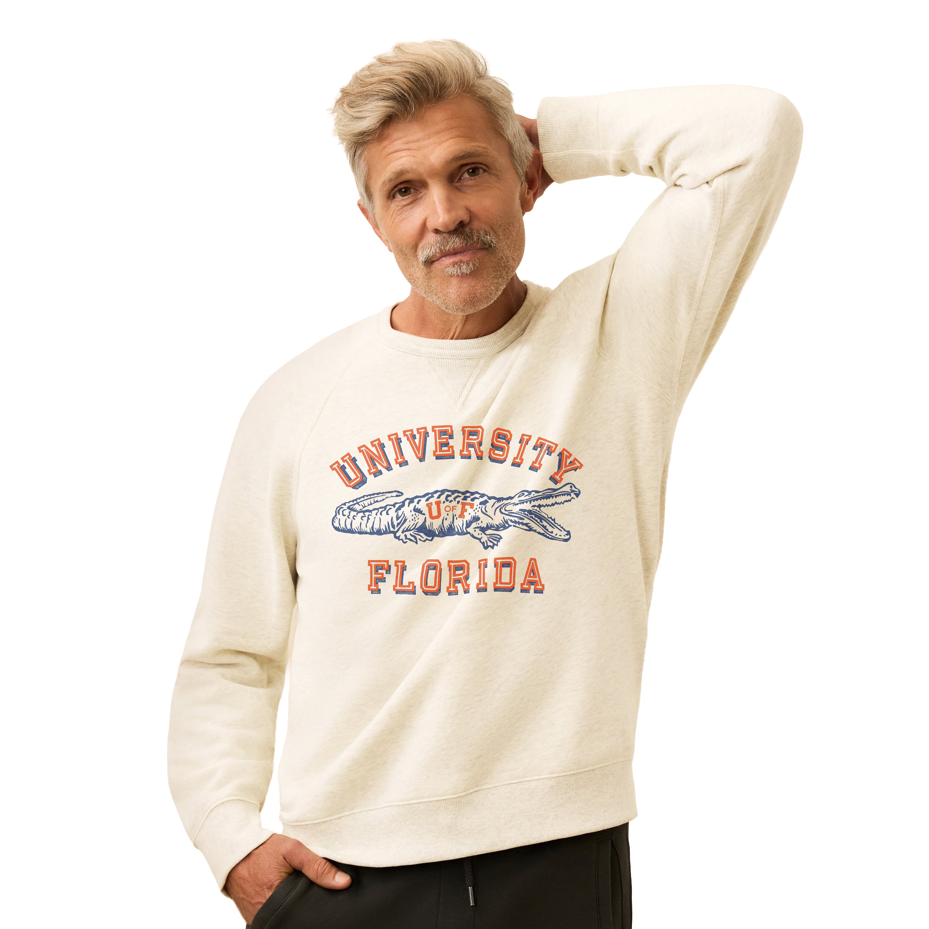 Sweat-shirt polaire FAHERTY pour homme, couleur beige, Florida Gators, modèle High Standard.