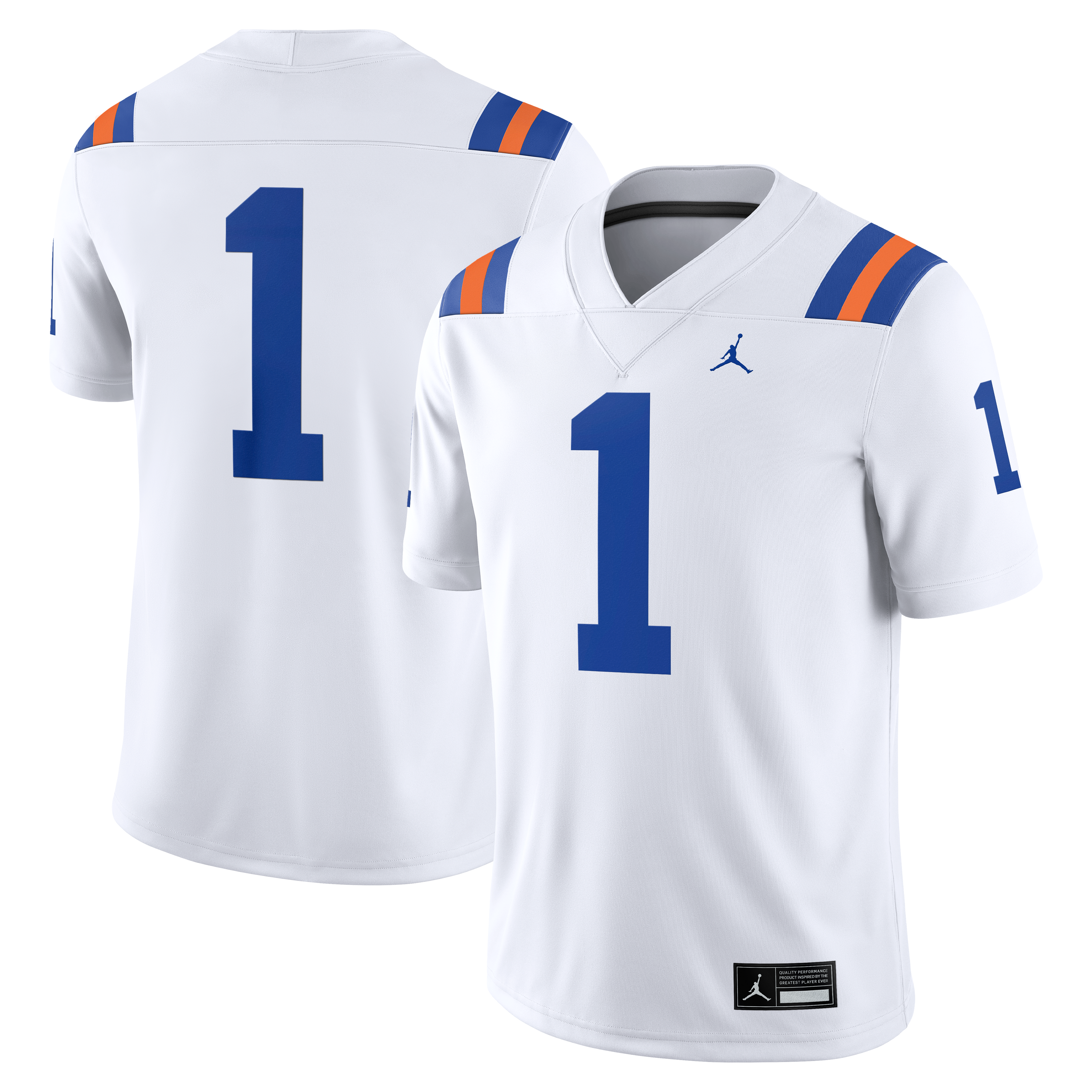 Men's Jordan Brand #1 White Florida Gators Alternate Game Football Jersey