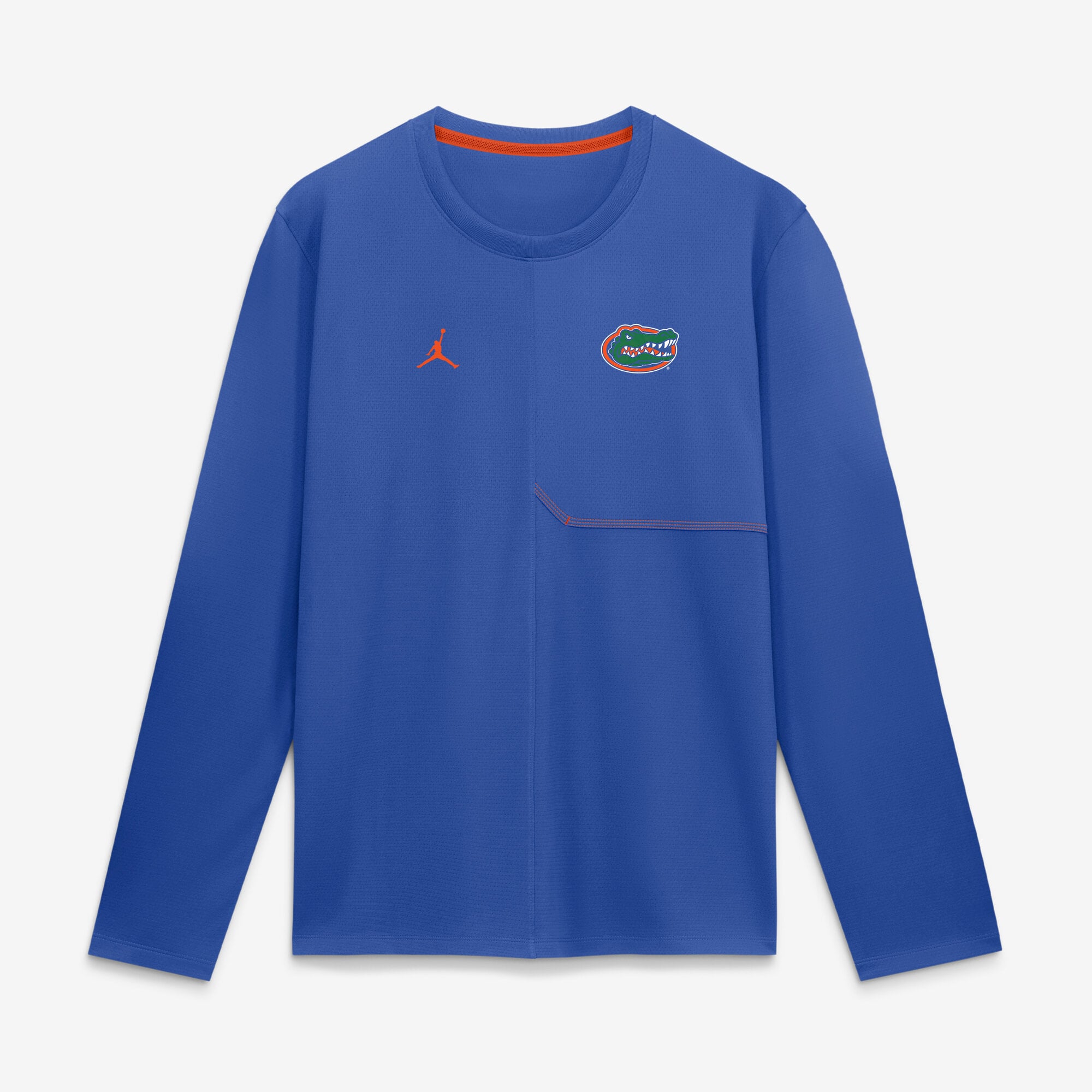 T-shirt à manches longues Jordan Brand Royal Florida Gators 2026 Sideline Coaches UV Dri-FIT pour homme