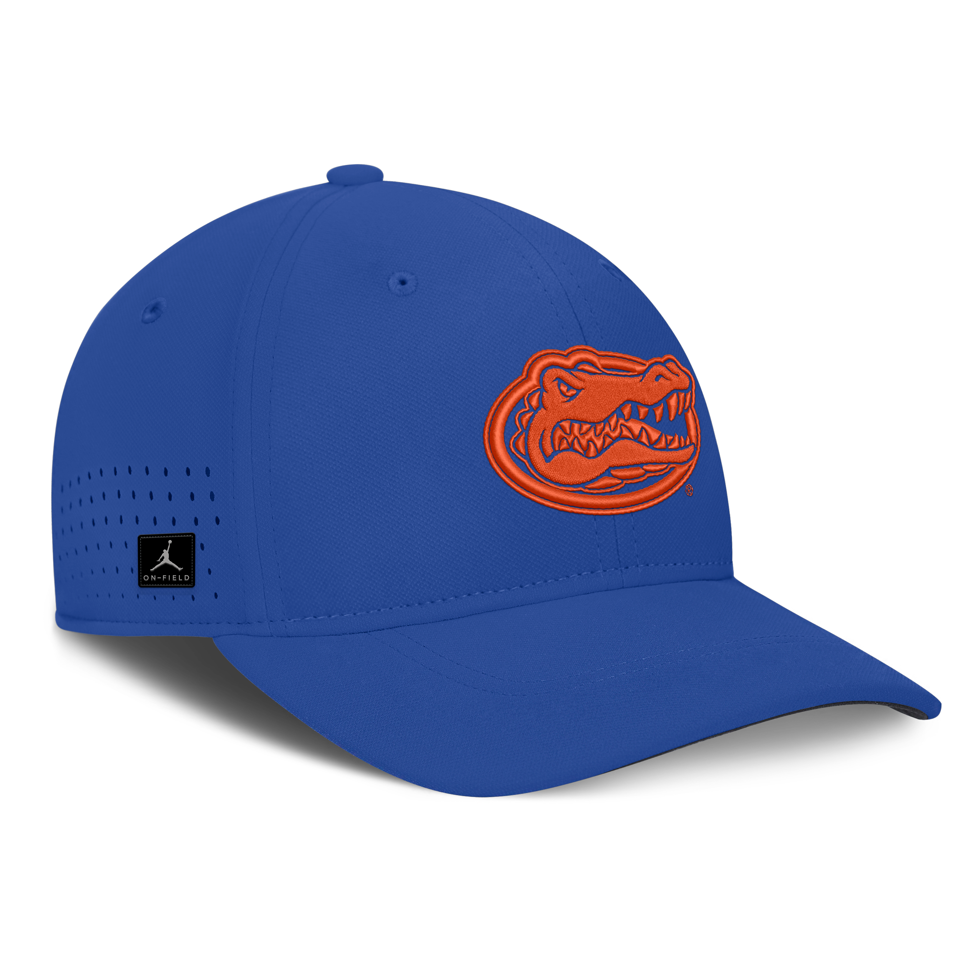 Men's Jordan Brand Royal Florida Gators 2026 Sideline Practice AeroBill SwooshFlex Dri-FIT Hat