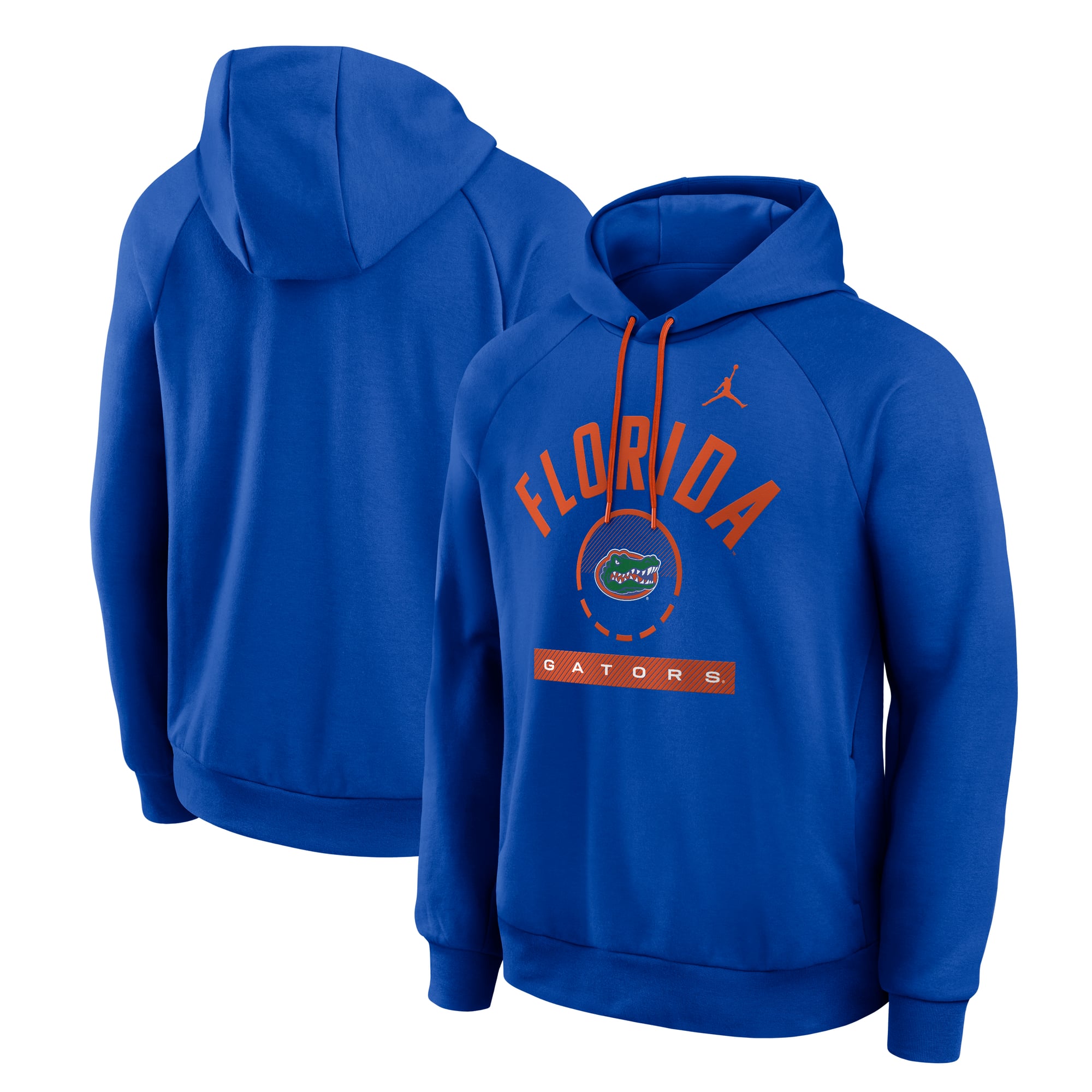 Sweat à capuche raglan en polaire Dri-FIT pour homme, modèle Royal Florida Gators Courtside Practice de Jordan Brand.