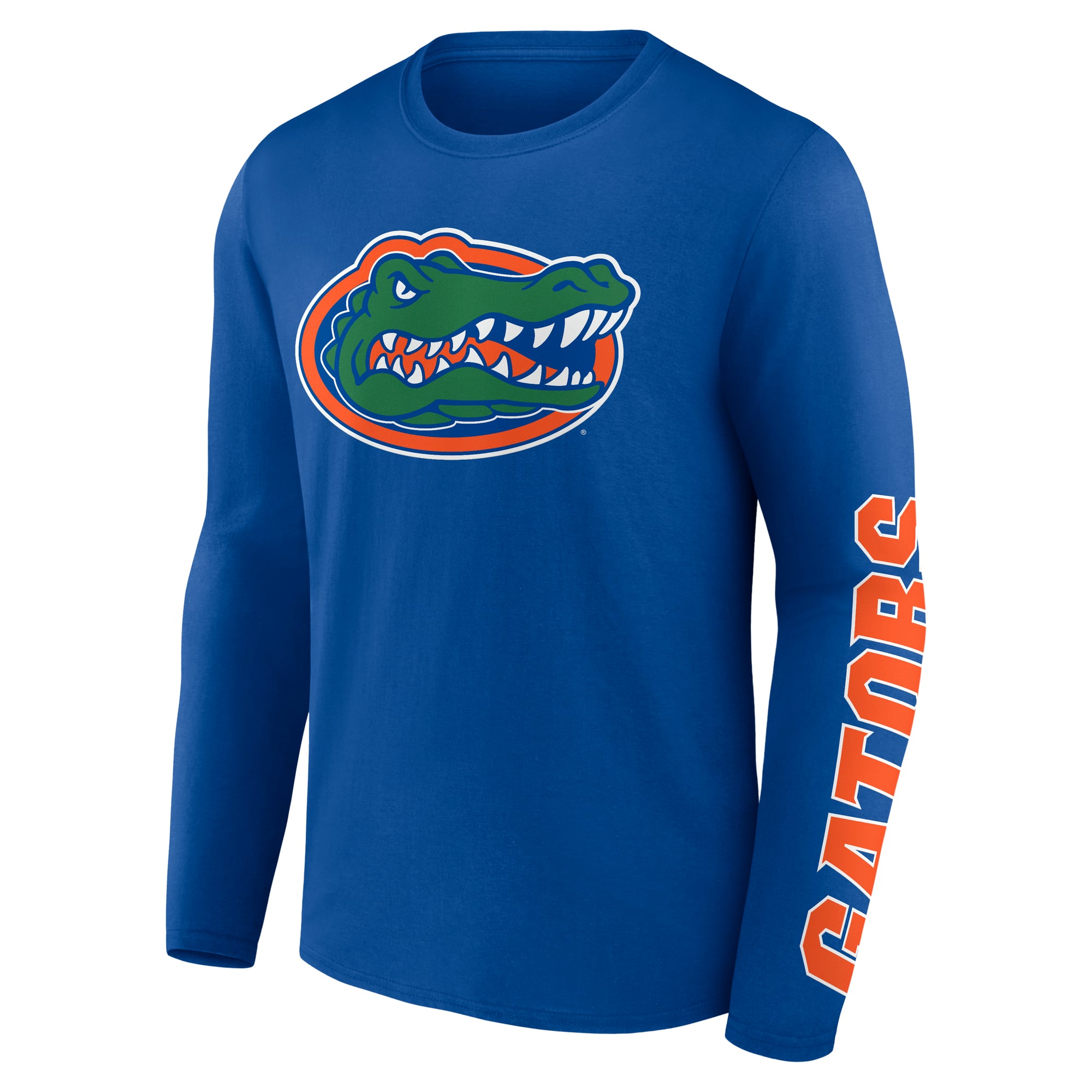 T-shirt à manches longues pour homme, logo royal des Florida Gators, avec principal