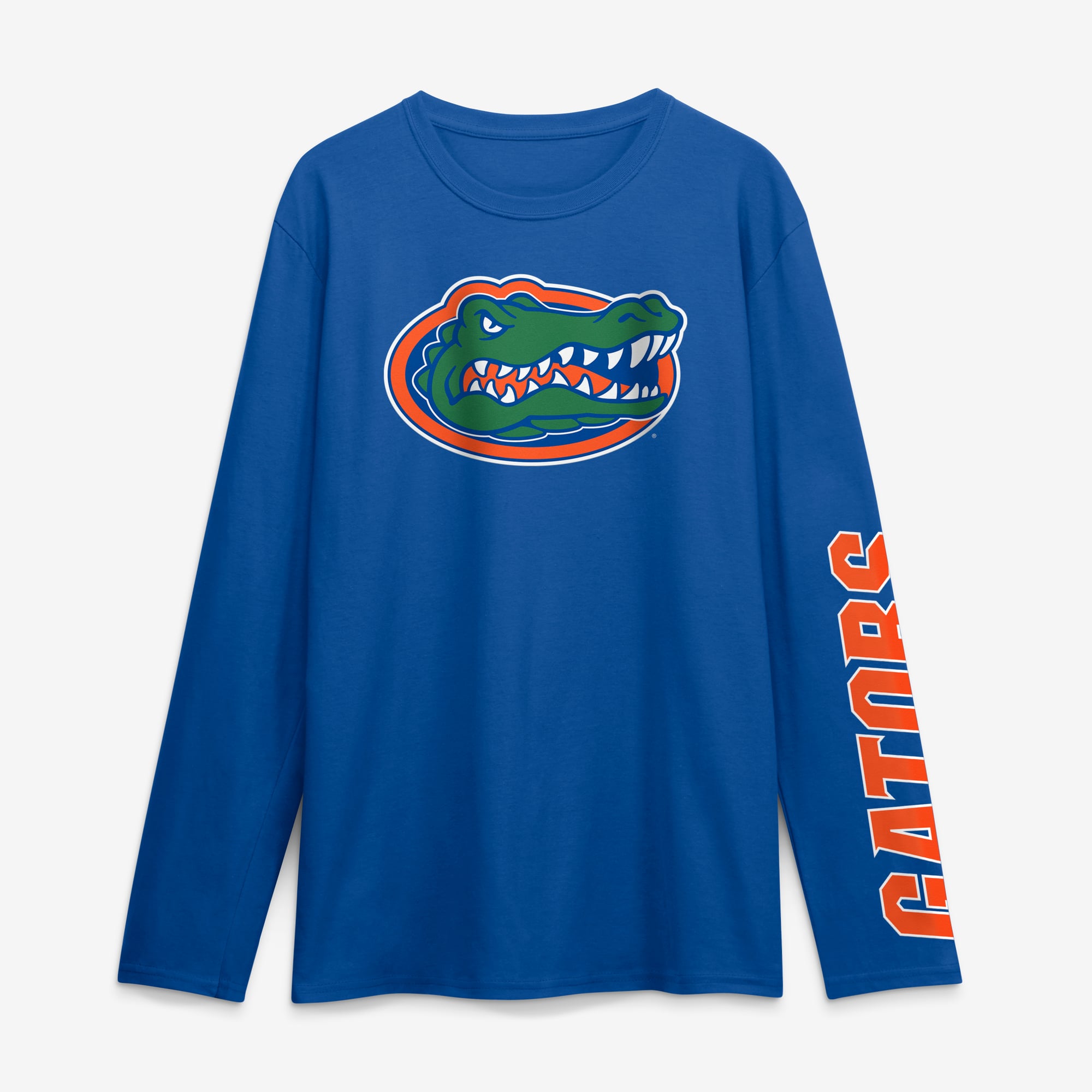 T-shirt à manches longues pour homme, logo royal des Florida Gators, avec principal