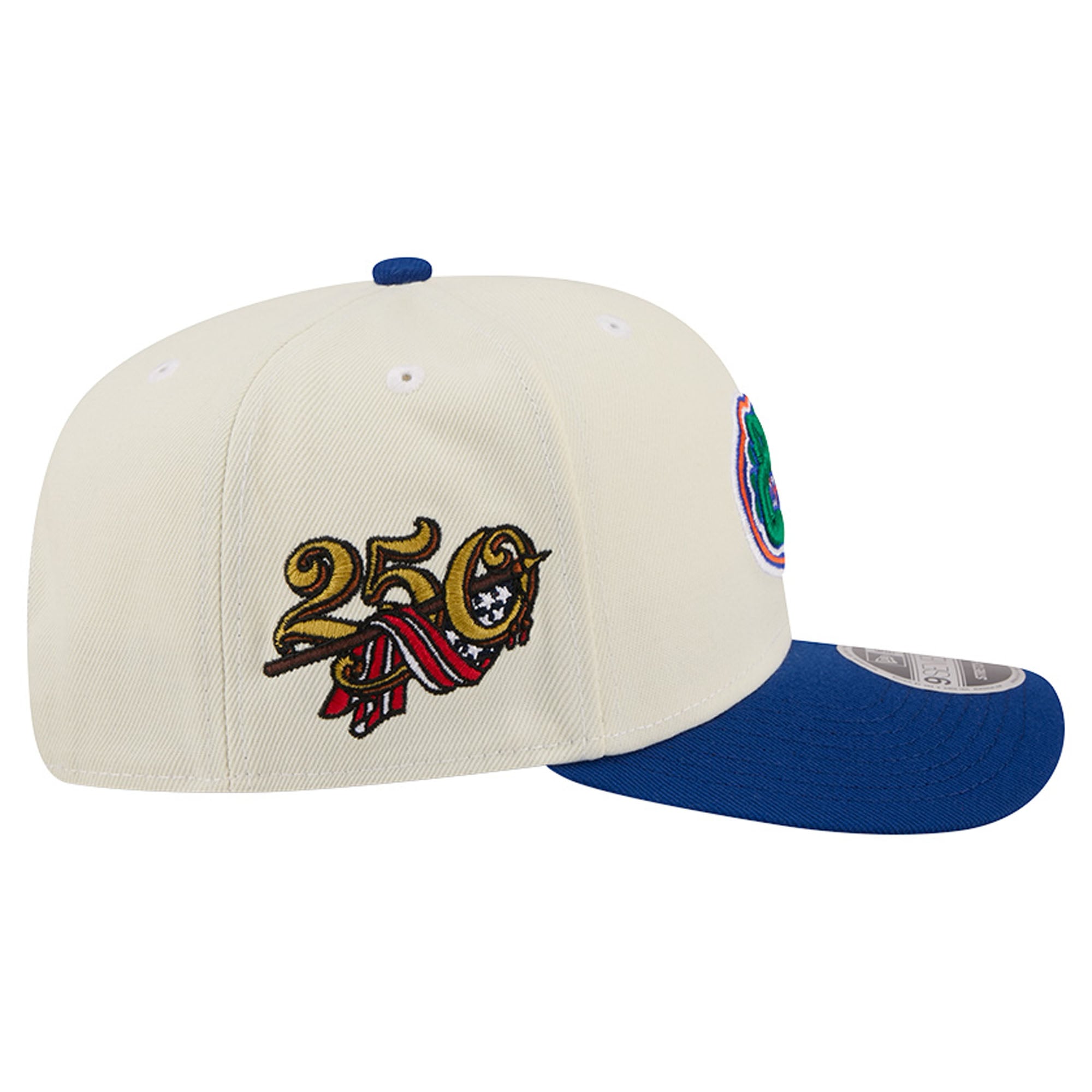 Men's New Era Cream/Royal Florida Gators America's 250th 9SEVENTY Adjustable Hat